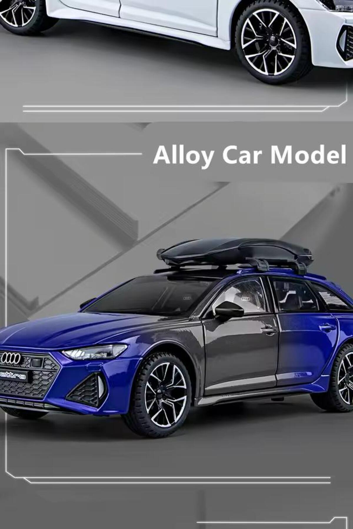 مدل خودرو آئودی RS6 WAGON STATION DIECAST ماشین باز کردن درب های بدون باتری آبی دقیقا اورجینال scntoys