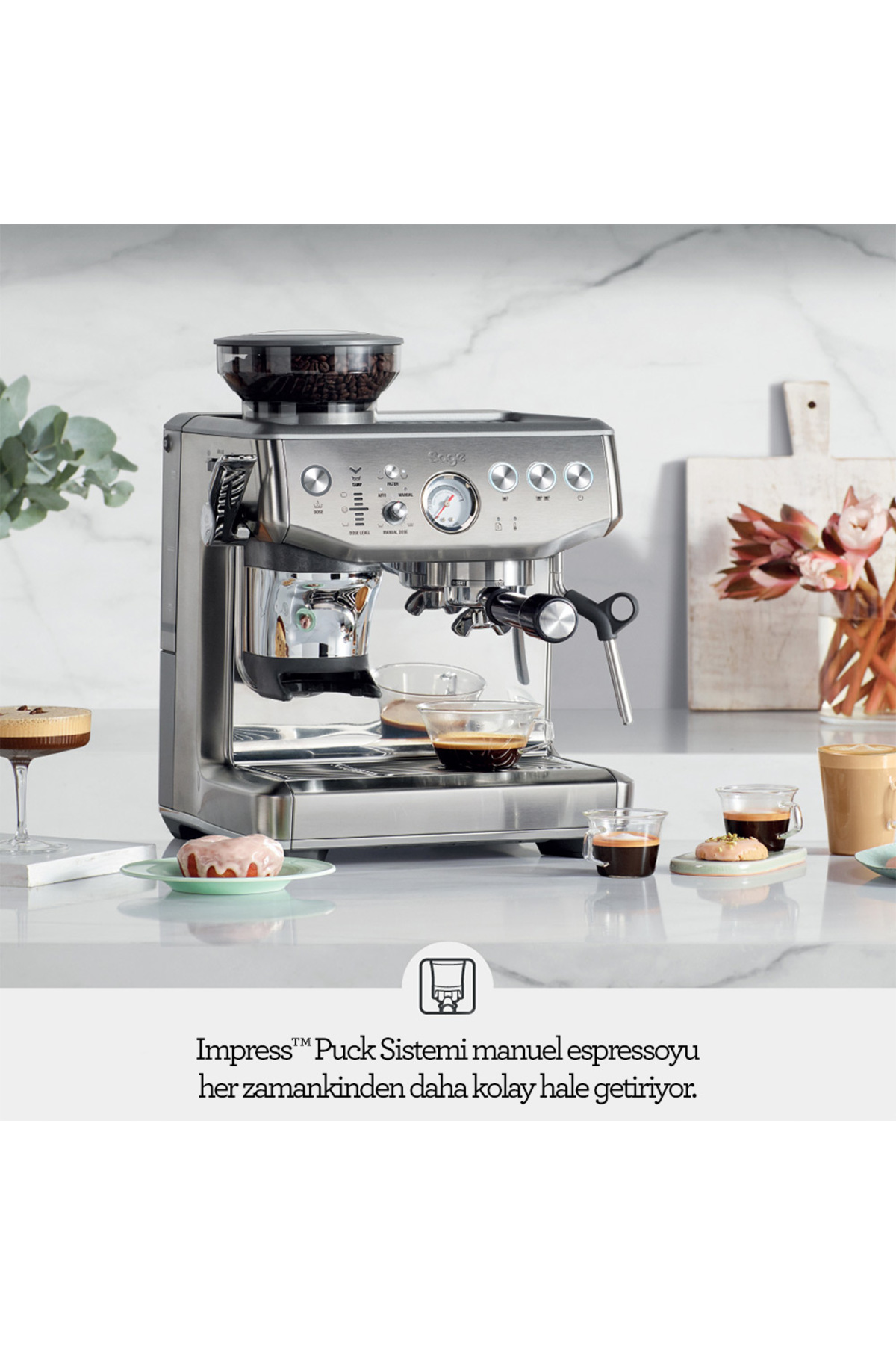 دستگاه اسپرسو و کاپوچینو SES876 اسپرسوساز BARISTA EXPRESS™ IMPRESS اورجینال Sage