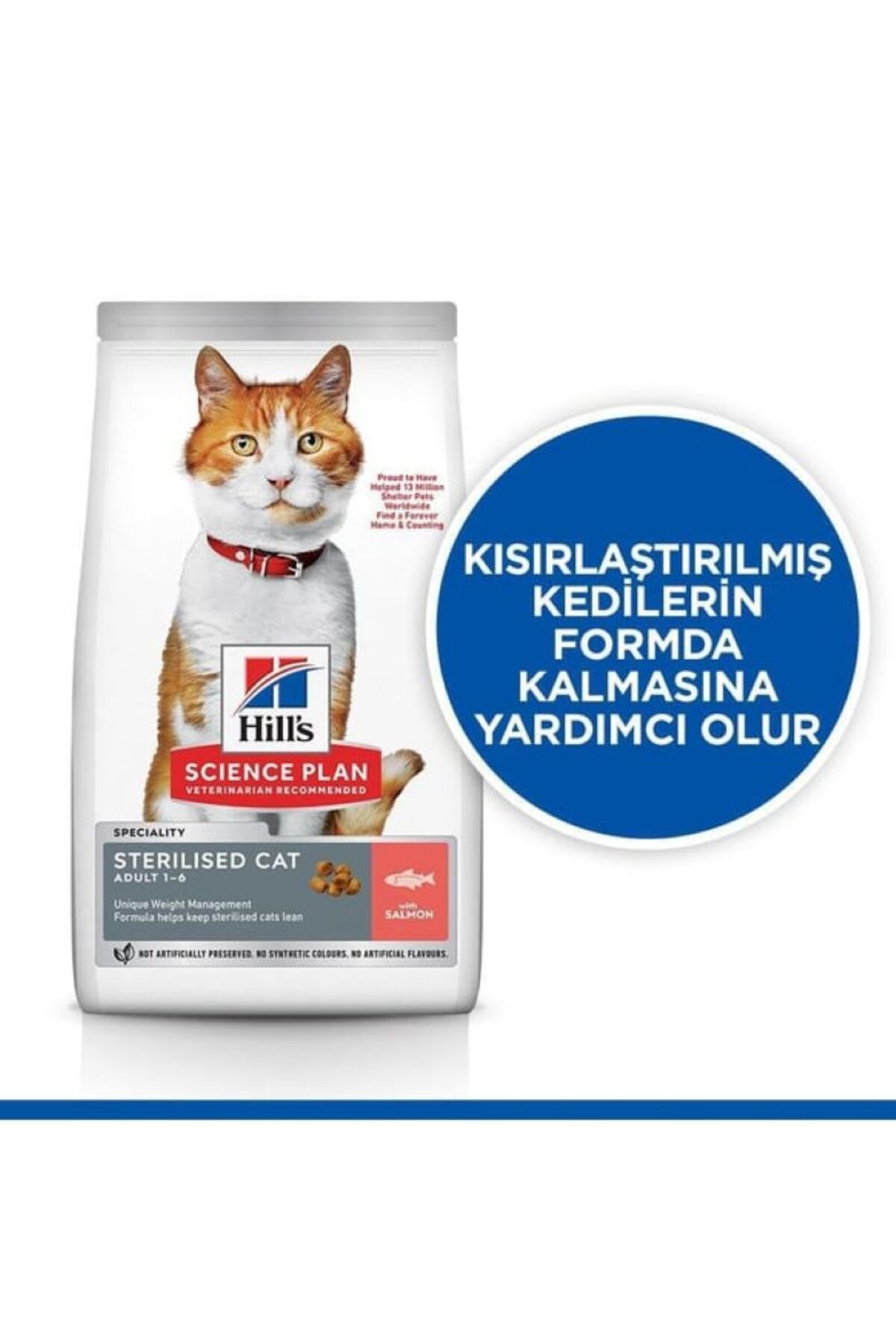 غذای خشک گربه هیلز Hill's SCIENCE PLAN با طعم سالمون، مخصوص گربه‌های بالغ عقیم‌شده 10 Kg