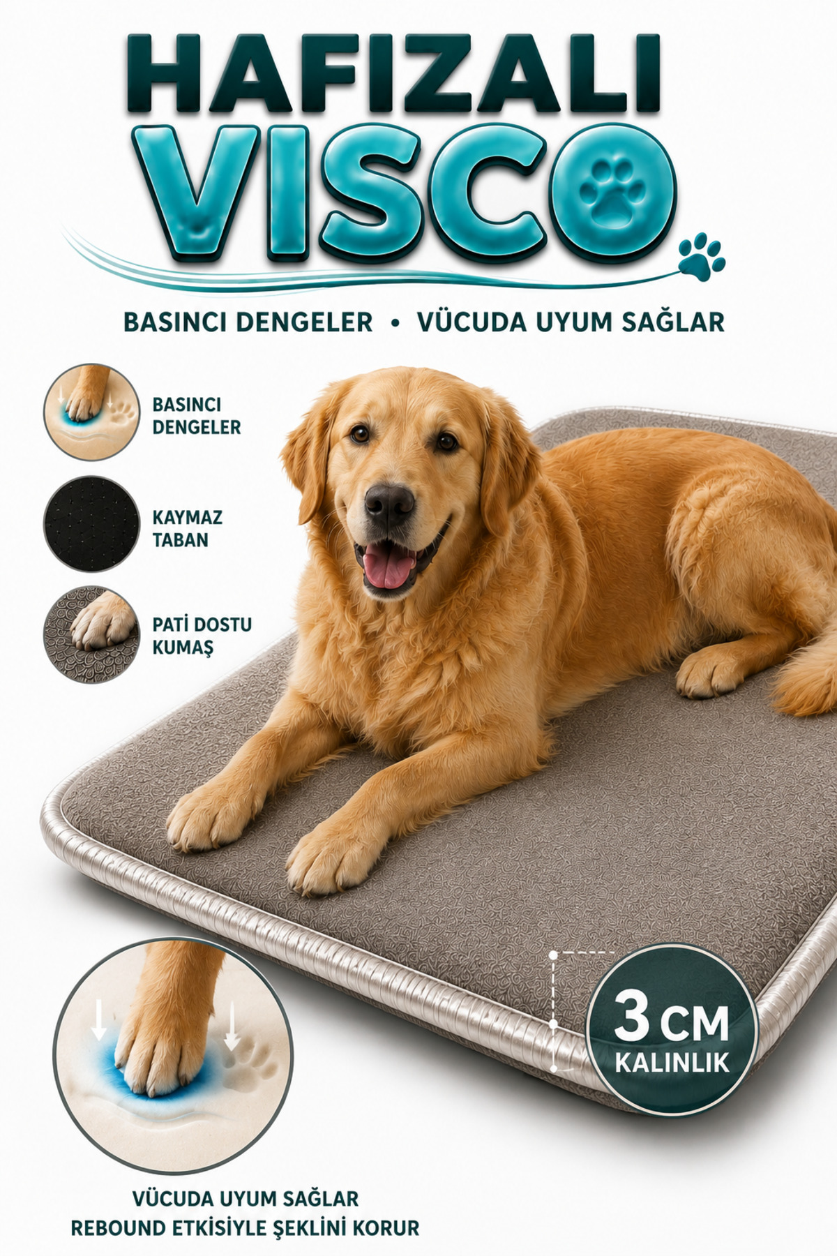 تخت گربه و سگ کارپتلا Carpetella PET-4421، فومی ارتوپدی با پتو، بژ