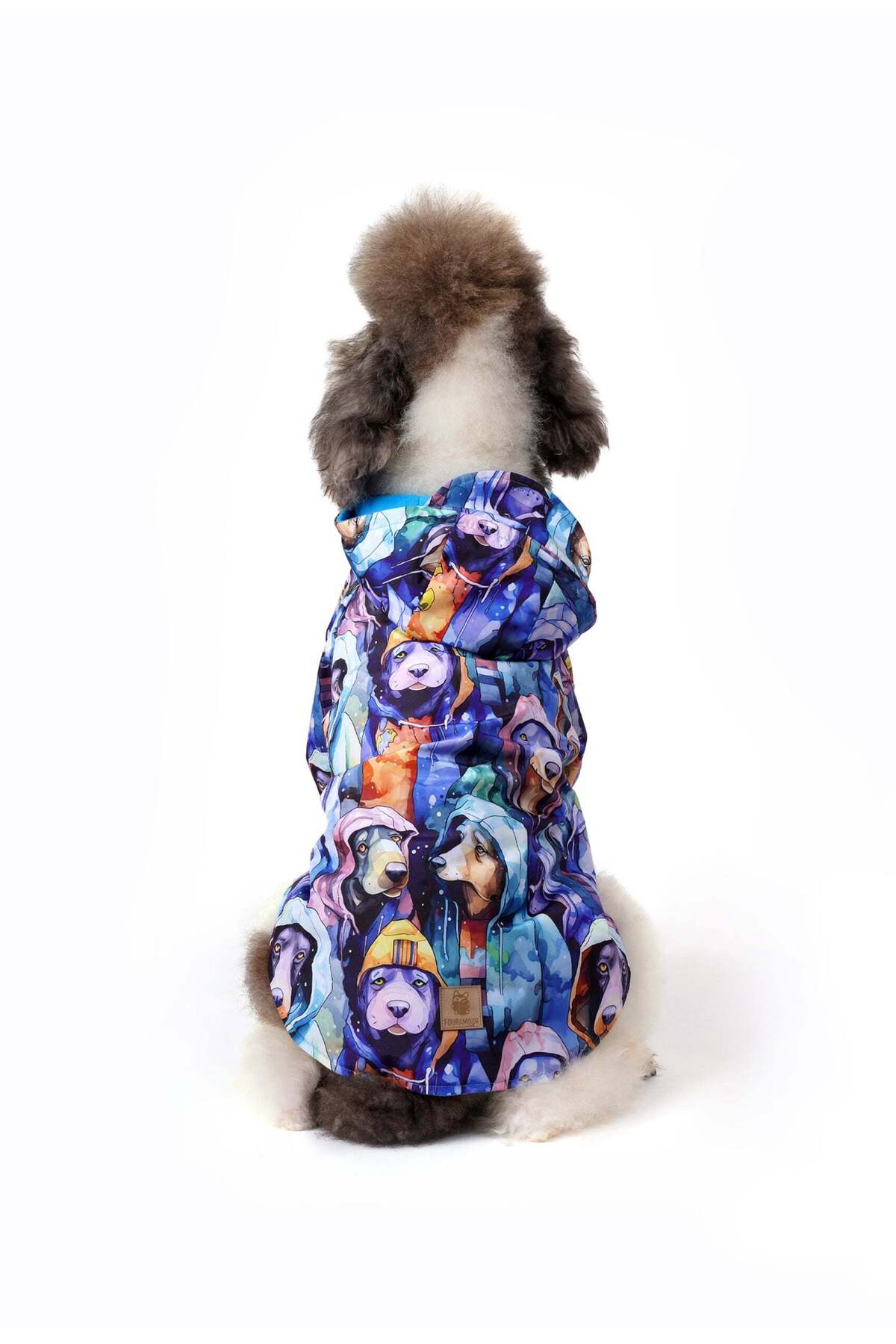 بارانی سگ نژاد بزرگ فورامور Fouramour، آستر پلار، سری Urban Dogs آبی