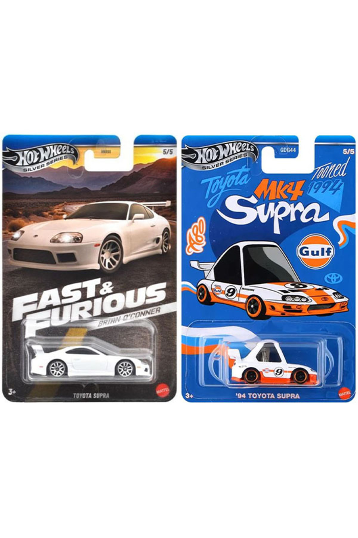 ماشین اسباب بازی مجموعه 2 خودرو تویوتا سوپرا برایان اوکانر و 94 گلف توند 1 64 از ترکیه HOT WHEELS