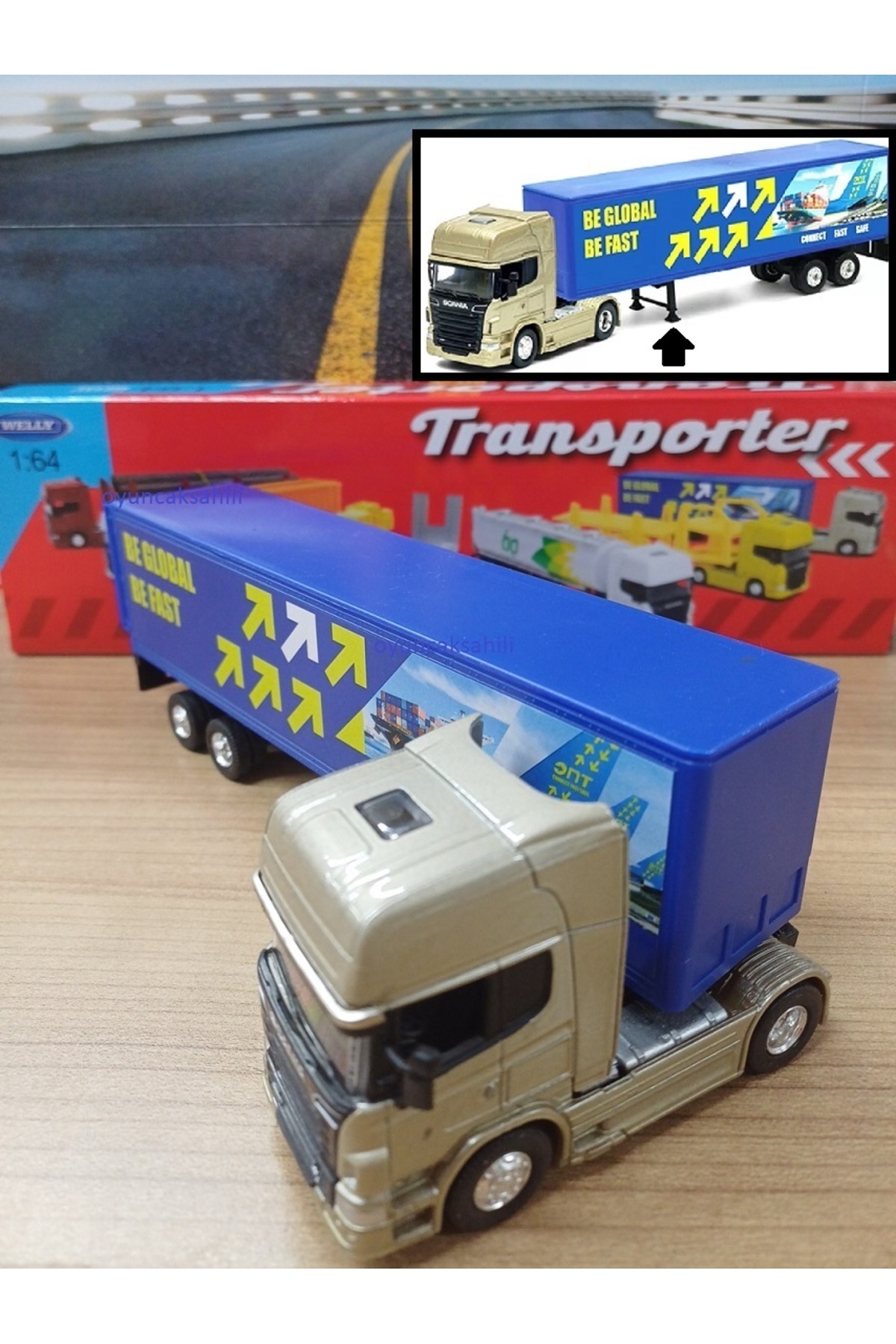 مدل خودرو SCANIA METAL DIECAST TIR V8 R730 کانتینر حامل اصلی 1.64 SCALE حمل و نقل جهانی از ترکیه OYUNCAKSAHİLİ