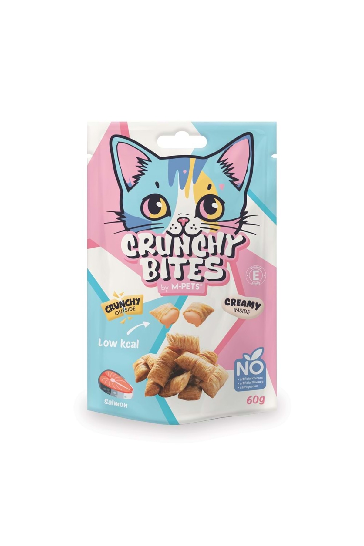 تشویقی گربه با طعم سالمون ۶۰ گرمی ام‌پتس M-PETS، سری Crunchy Bites
