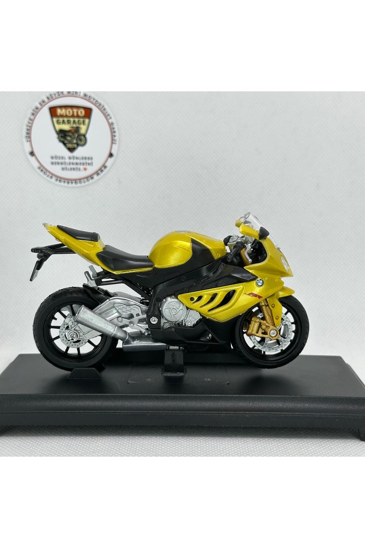 مدل خودرو موتورسیکلت دیکست طلایی BMW S1000RR 1:18 – اسباب بازی و مجسمه فلزی مجاز اورجینال MotoGarage