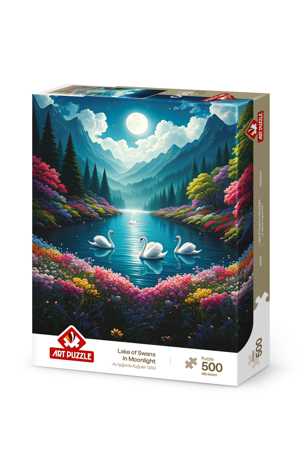 پازل دریاچه KUGULAR در مهتاب 500 اورجینال ارت Art Puzzle