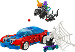 مجموعه ساختنی لگو LEGO مارول Marvel ماشین مسابقه‌ای مرد عنکبوتی و ونوم گرین گابلین مدل 76279، ۲۲۷ قطعه