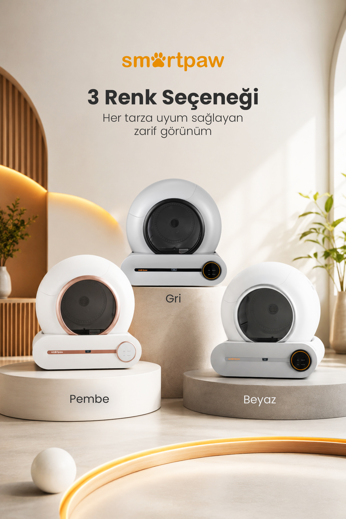 توالت گربه هوشمند و خودکار اسمارت‌پا SMARTPAW Nova Cat PRO، مدل MSP-01، با گنجایش ۶۵ لیتر و مخزن زباله ۹ لیتری