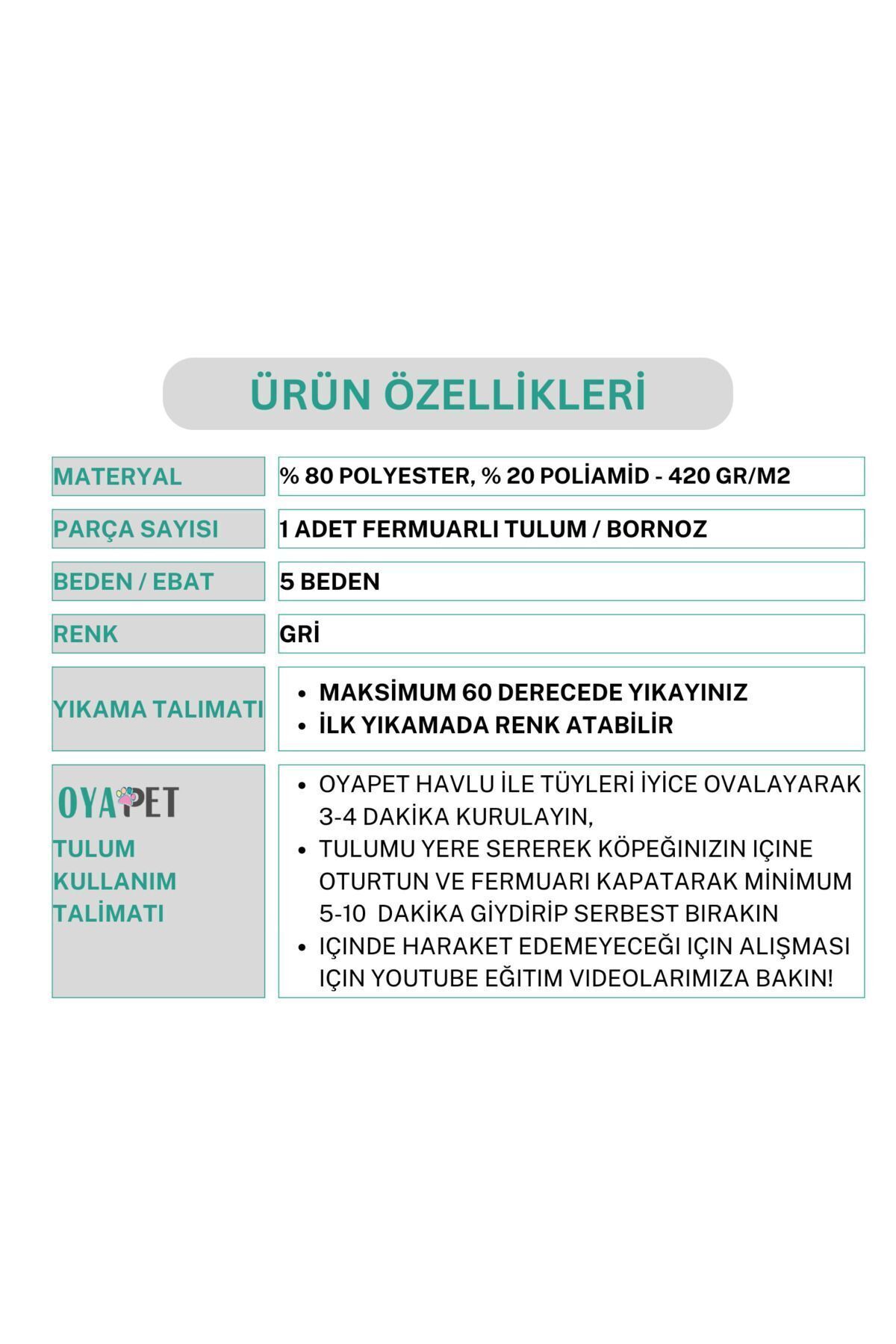 حوله‌پوش خشک‌کن سگ اویاپت Oyapet Microperformance® زیپ‌دار، خاکستری