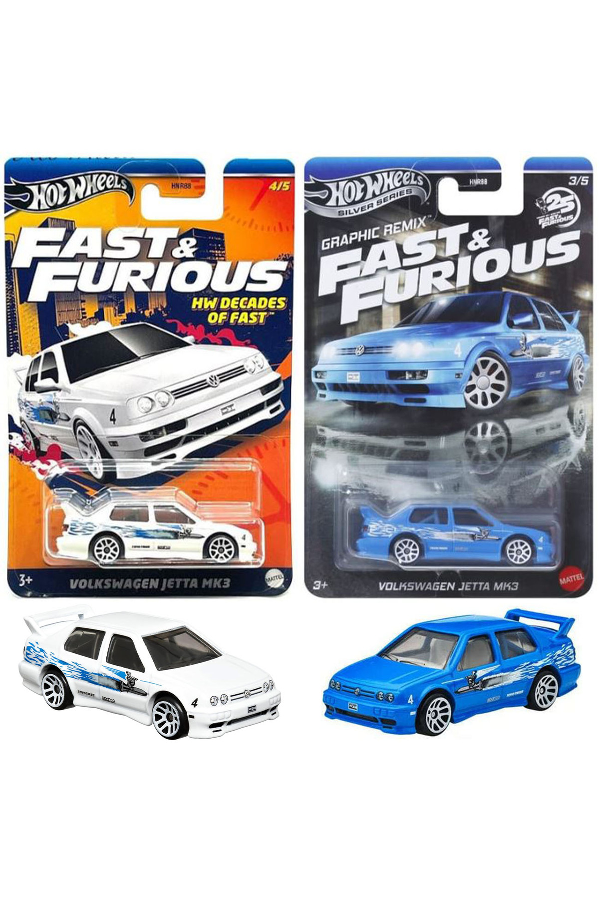 ماشین اسباب بازی مجموعه 2 فولکس واگن جتا MK3 سریع و خشمگین 1 64 از ترکیه HOT WHEELS