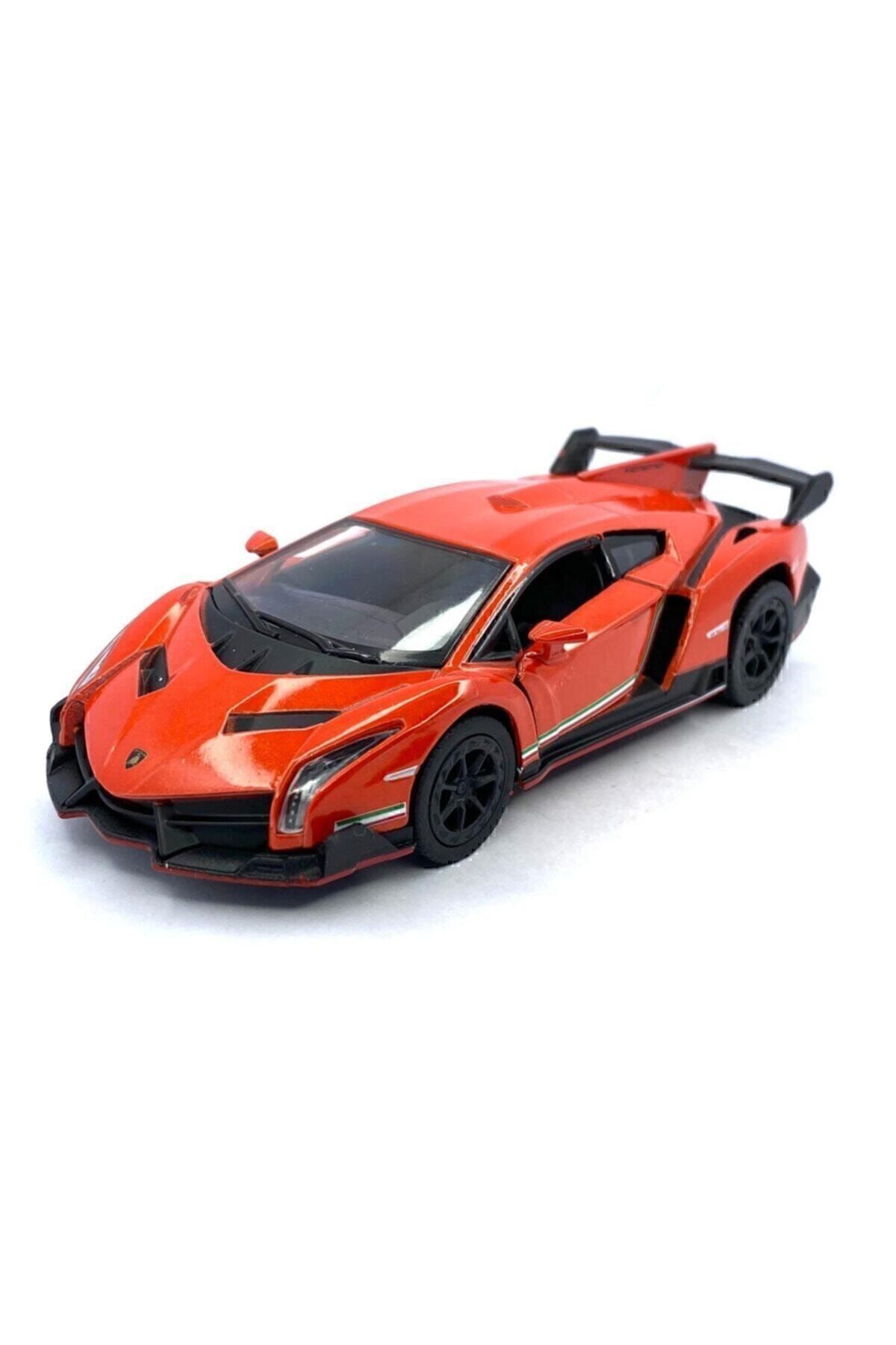 ماشین اسباب بازی LAMBORGHINI VENENO PULL DROP 5 اینچی. خودرو مدل دارای مجوز 1:36 Kinsmart