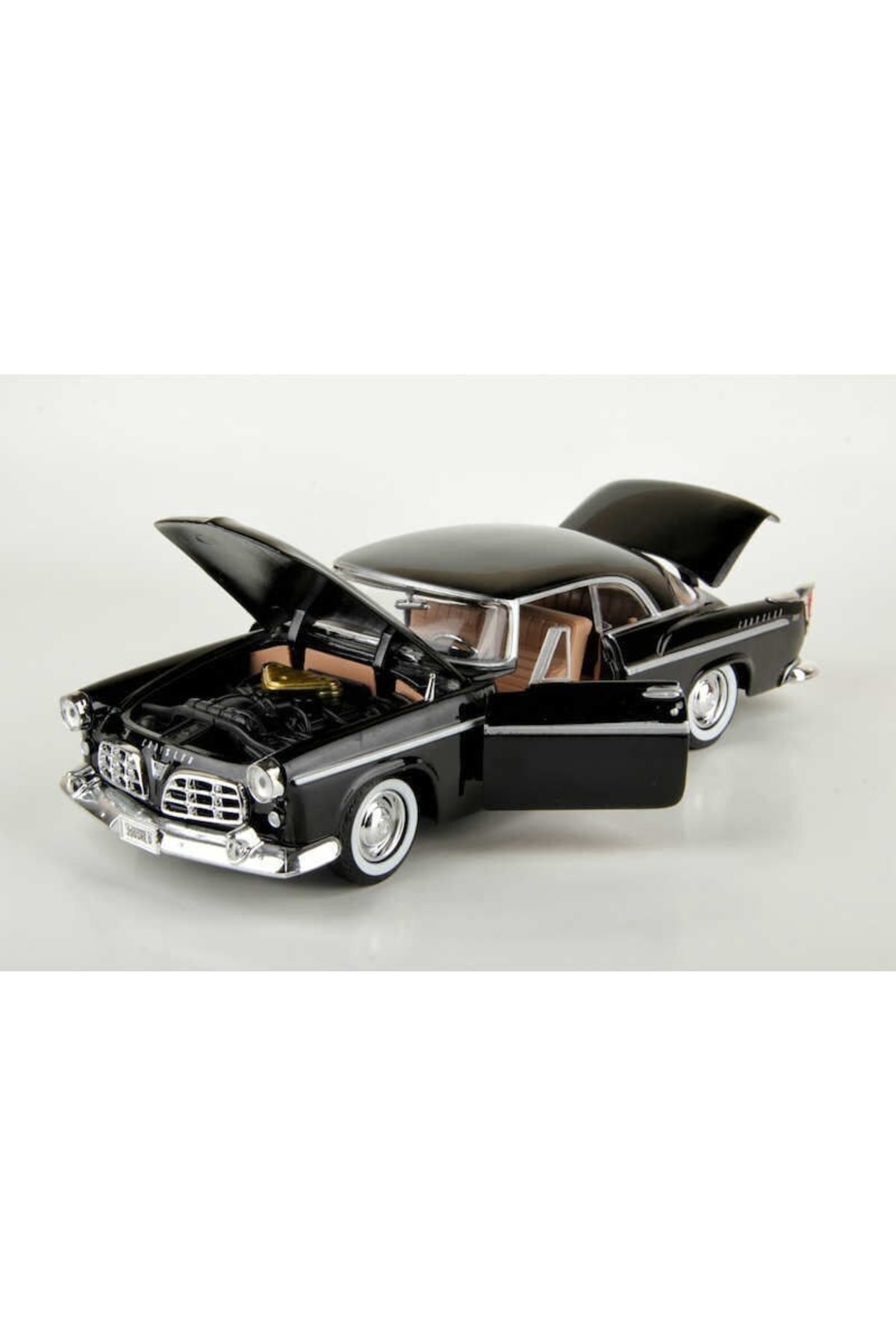 مدل خودرو MOTORMAX 1:24 1955 کرایسلر C300 ماشین مشکی اورجینال Motor Max