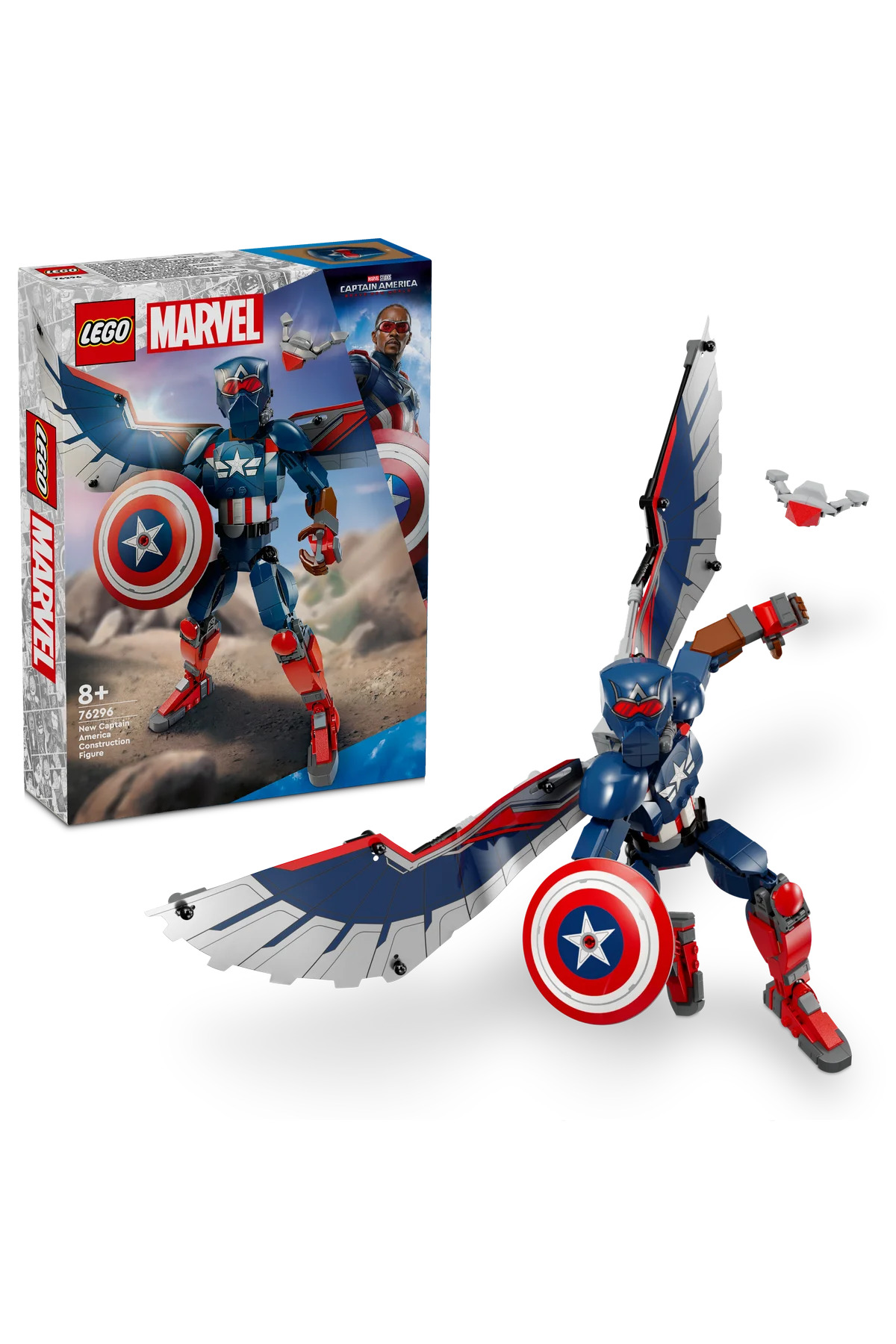 لگو و اسباب بازی های ساخت محور ® MARVEL NEW CAPTAIN AMERICA BUILDING FIGURE 76296 مجموعه اسباب‌بازی خلاقانه برای کودکان 8+ 359P اورجینال LEGO
