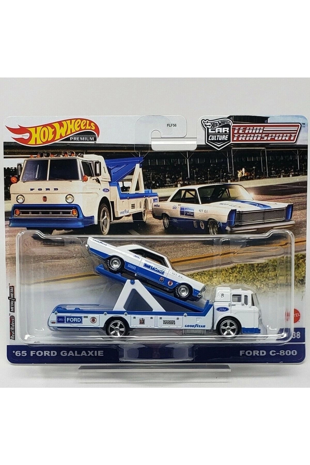 ماشین اسباب بازی 2022 جدید TEAM TRANSPORT 65 FORD GALAXIE C 800 BLUE 38 1:64 SCALE HOTWHEELS PREMIUM HOT WHEELS