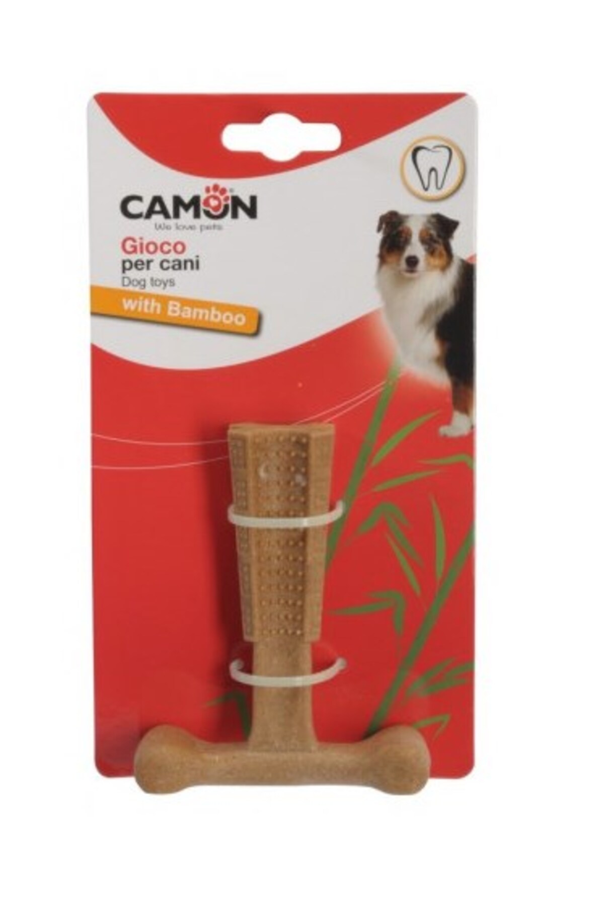 اسباب‌بازی سگ بامبویی استخوانی ۱۵ سانتی‌متری کامون Camon، کد KO.57045 رنگی
