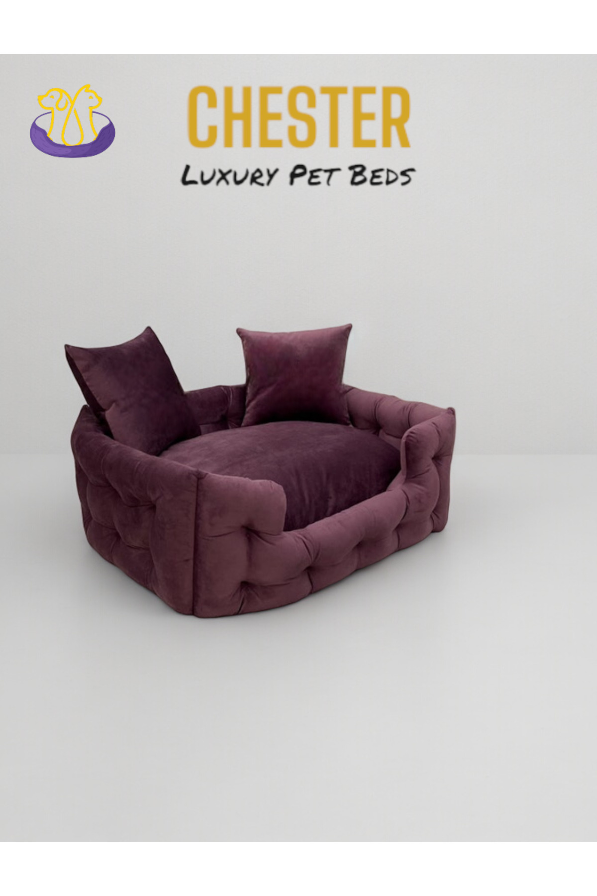 تخت گربه و سگ پتوود Petwood CHESTER، مخمل ضدپنجه و دوخت لحافی، بژ