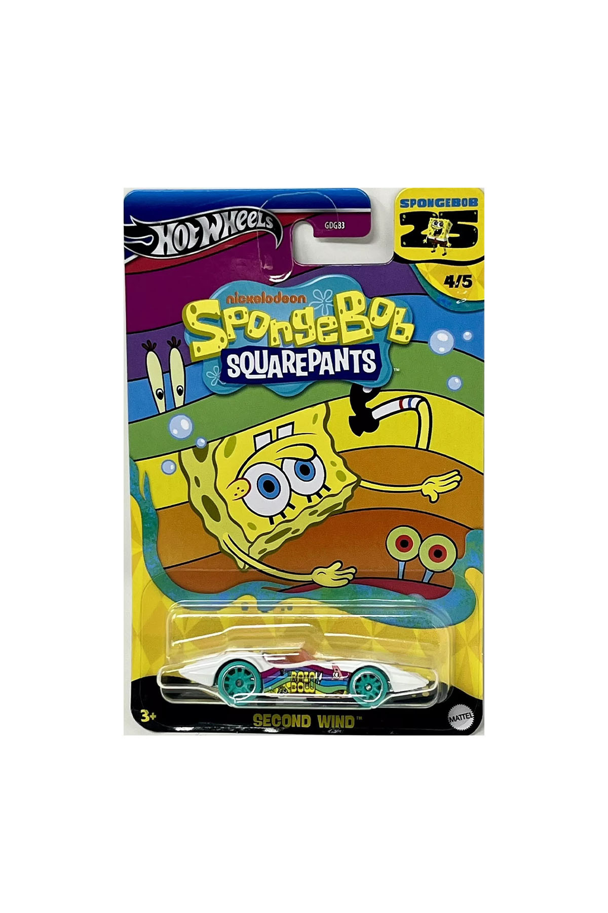 ماشین اسباب بازی های فیلم ویژه سری SPONGEBOB دوم باد 3+ سن هات ویلز اورجینال HOT WHEELS