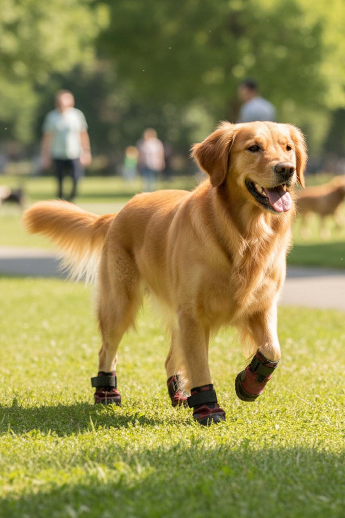 بوت سگ چرمی ضدآب پاوپرینتس PawPrints با کف ضدلغزش، قرمز