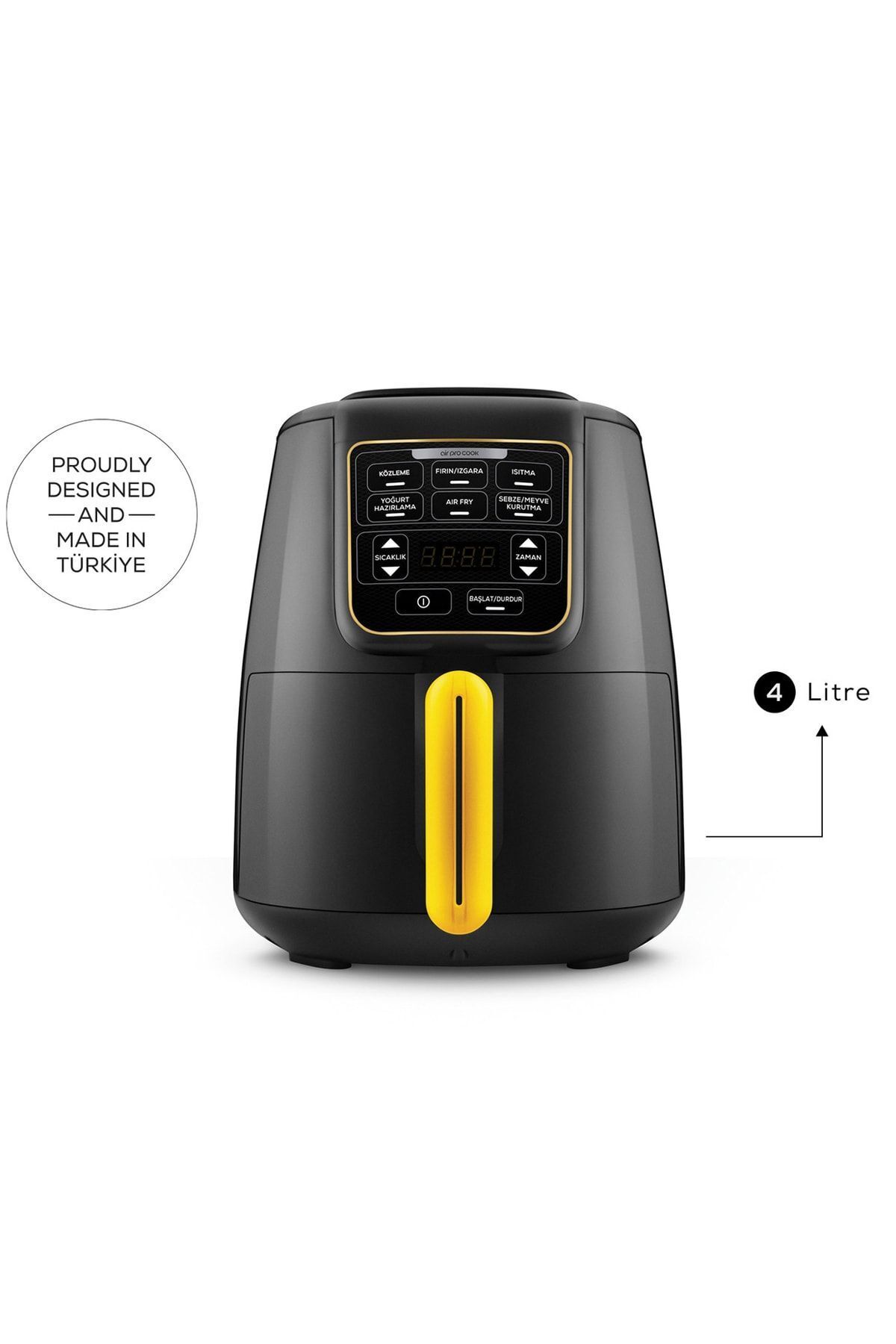 سرخ کن AIR PRO COOK EMBER XL AIRFRYER DEEP FRYER طلای سیاه برای 4 نفر اورجینال Karaca