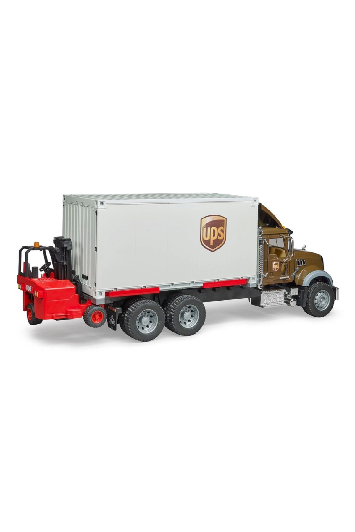 مدل خودرو کامیون باری BRUDER MACK GRANITE UPS BR02828 اورجینال berenelektronik