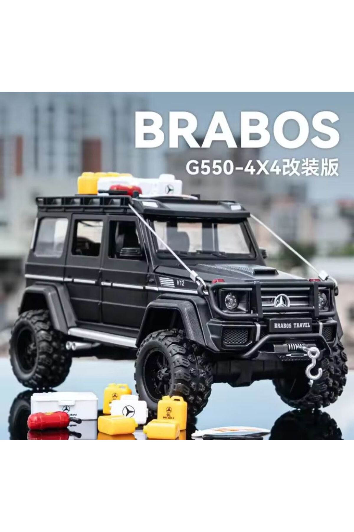 مدل خودرو مرسدس بنز برابوس G550 مسافرتی V12 جیپ 1:24 دیکست با صدا و نور از ترکیه scntoys