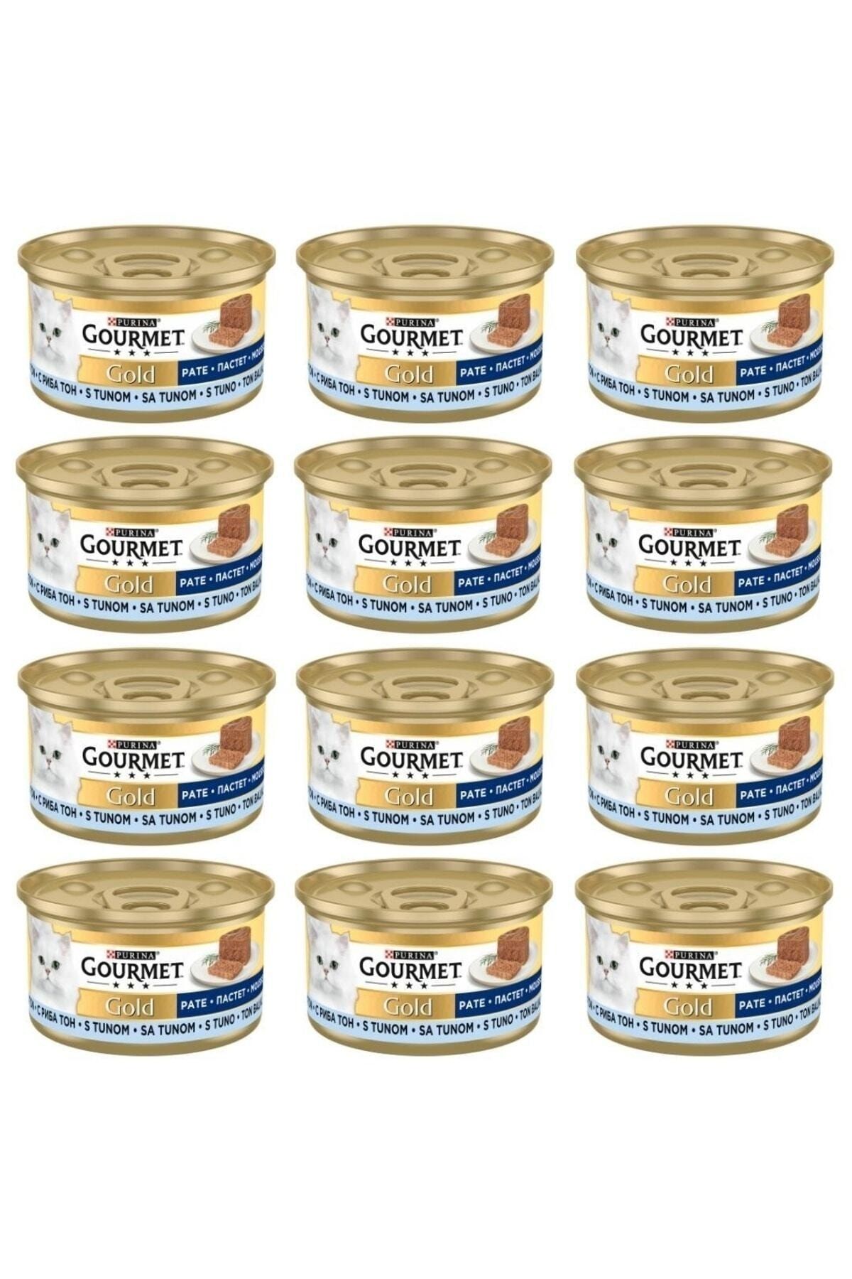 کنسرو غذای گربه بالغ گورمت Gourmet Purina Gold با تن ماهی خردشده، ۱۲ × ۸۵ گرم
