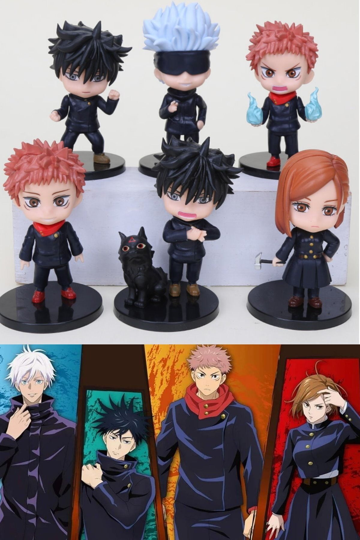 فیگور مجموعه 6 تایی انیمه شخصیتی JUJUTSU KAISEN NARUTO CHARACTER SERIES PIECES FIGUR GIFT DECOR کلکسیونی از ترکیه Utelips