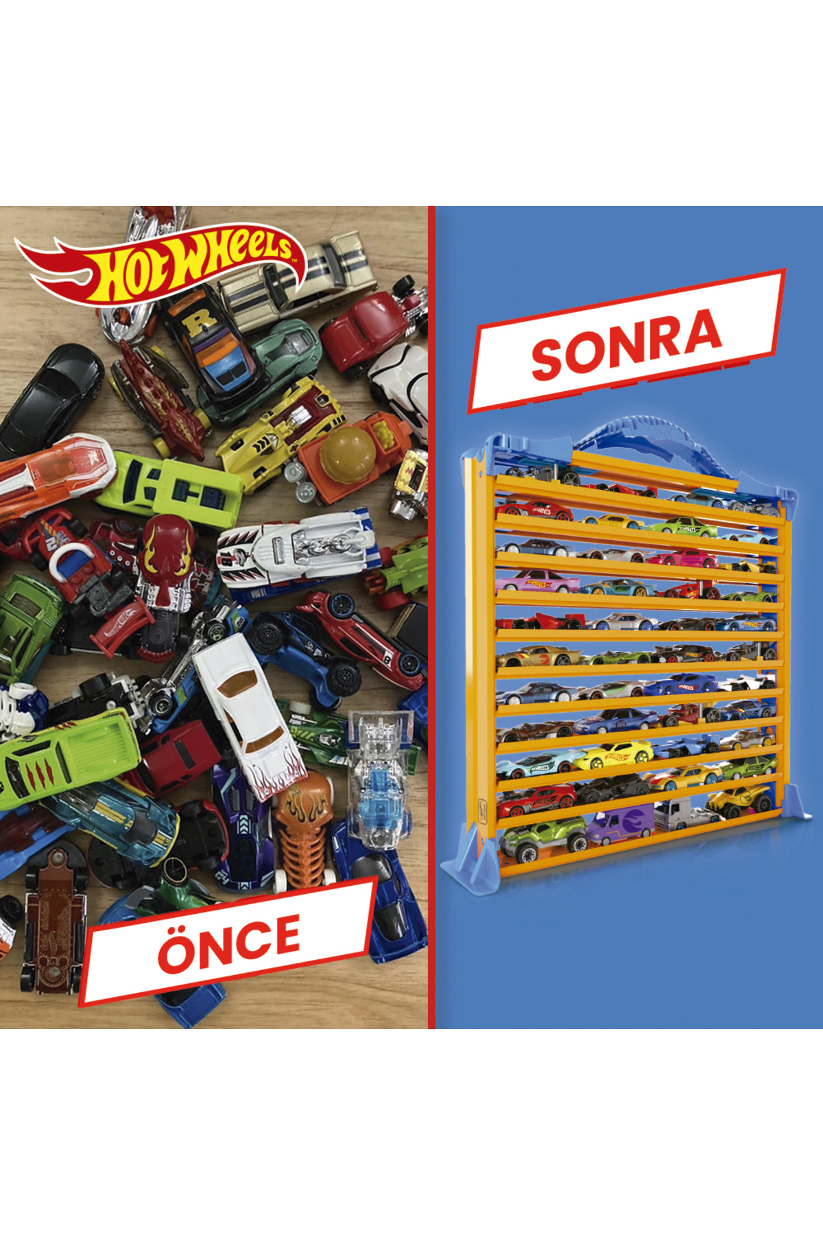 ماشین اسباب بازی قفسه ذخیره سازی RACENTRACK 44 برای اتومبیل هات ویلز اورجینال HOT WHEELS