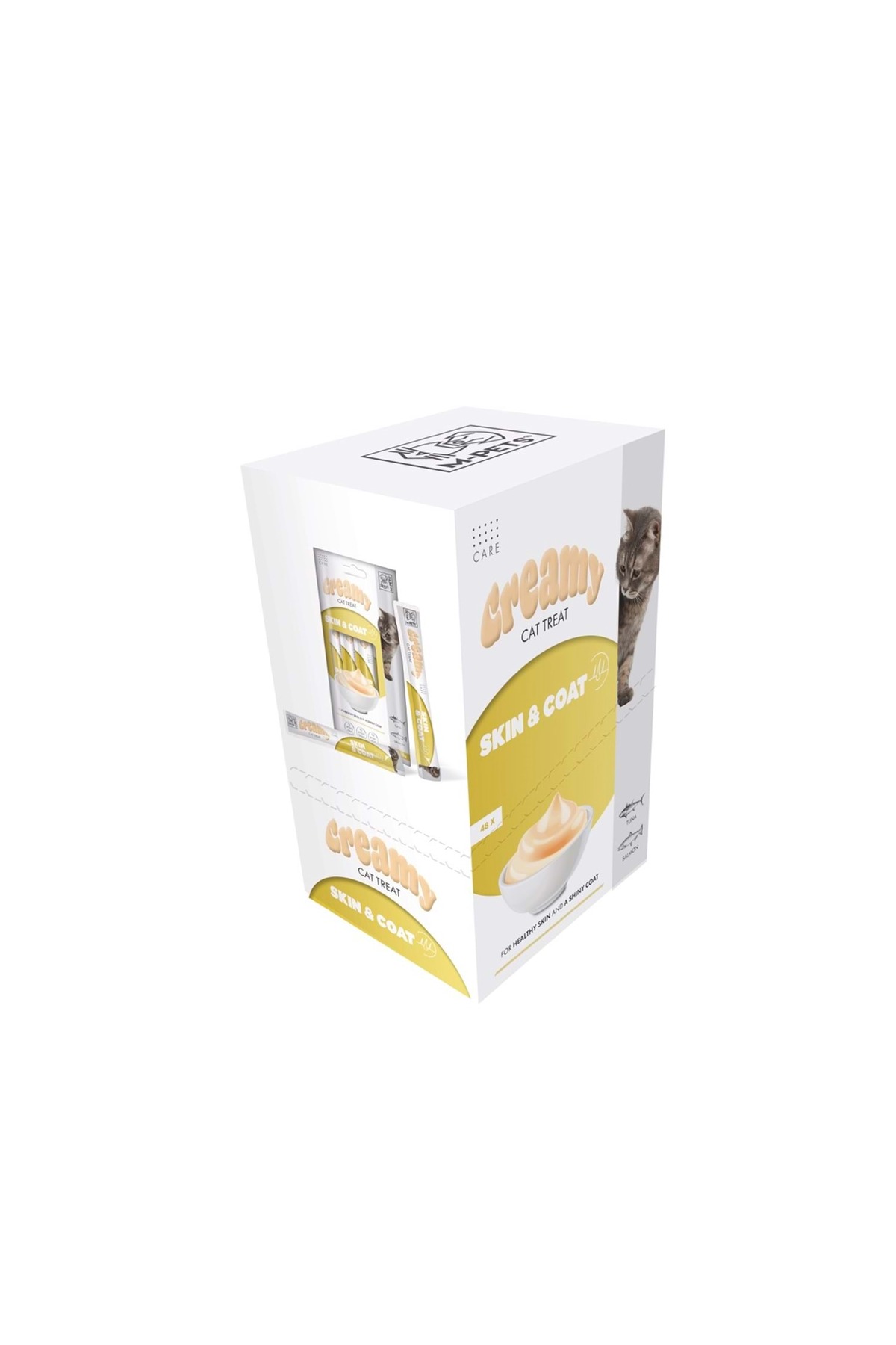 تشویقی کرمی گربه ام‌پتس M-PETS Skin & Coat، ۴×۱۵ گرم