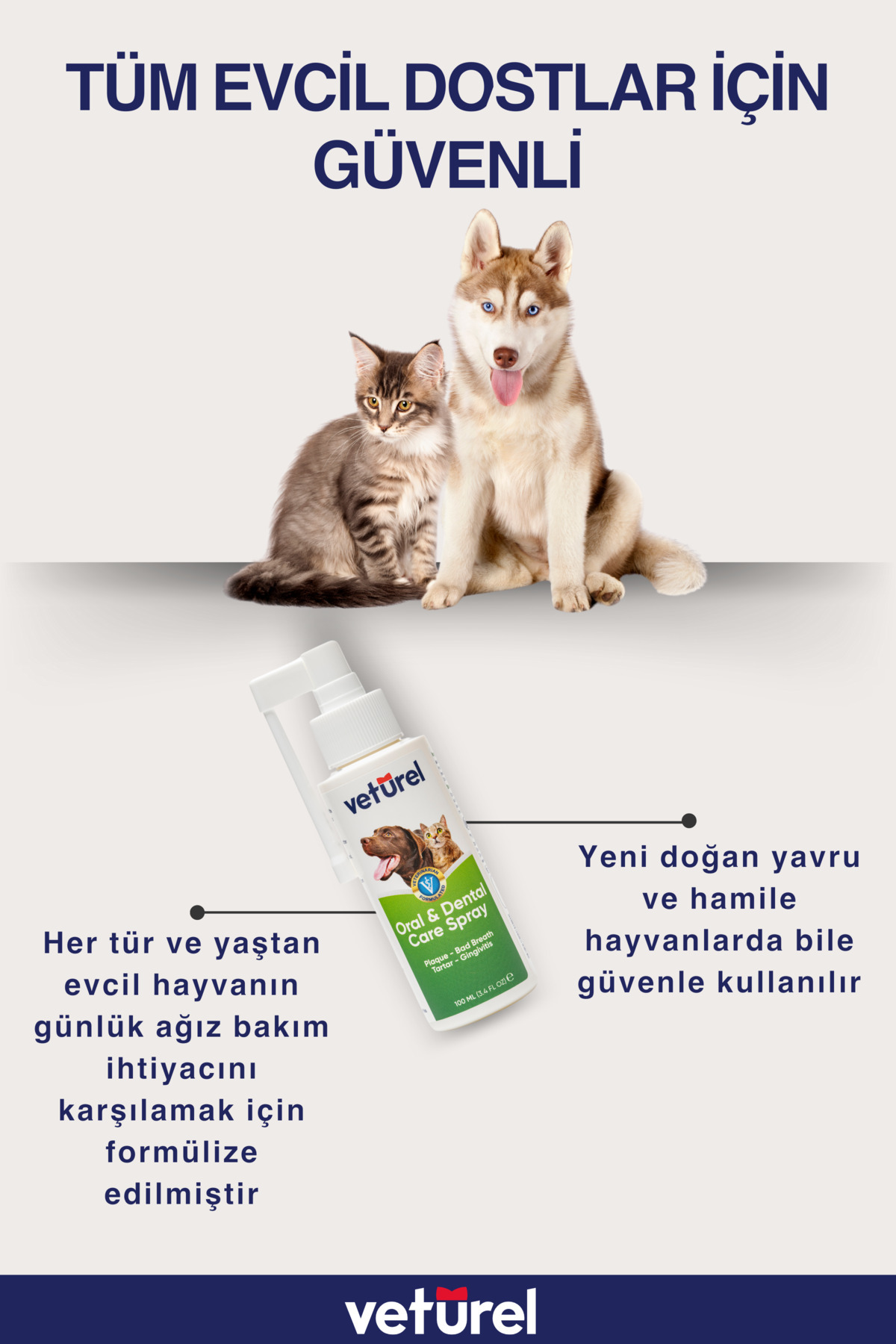 اسپری مراقبت دهان و دندان سگ وتورل Veturel، ۳۰۰ میلی‌لیتر