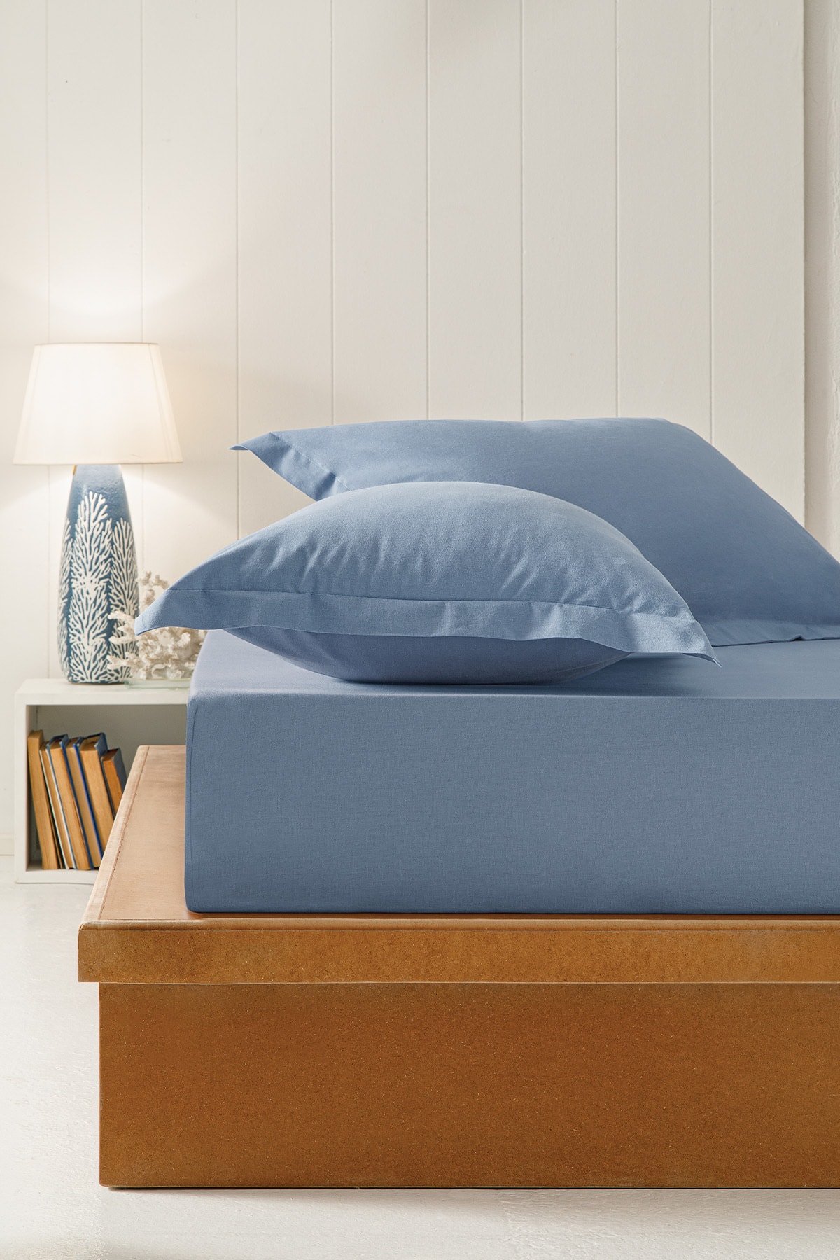 ست ملحفه یک نفره NATURALIS RANFORCE SINGLE TIRE SHEETS INDIGO Puffy
