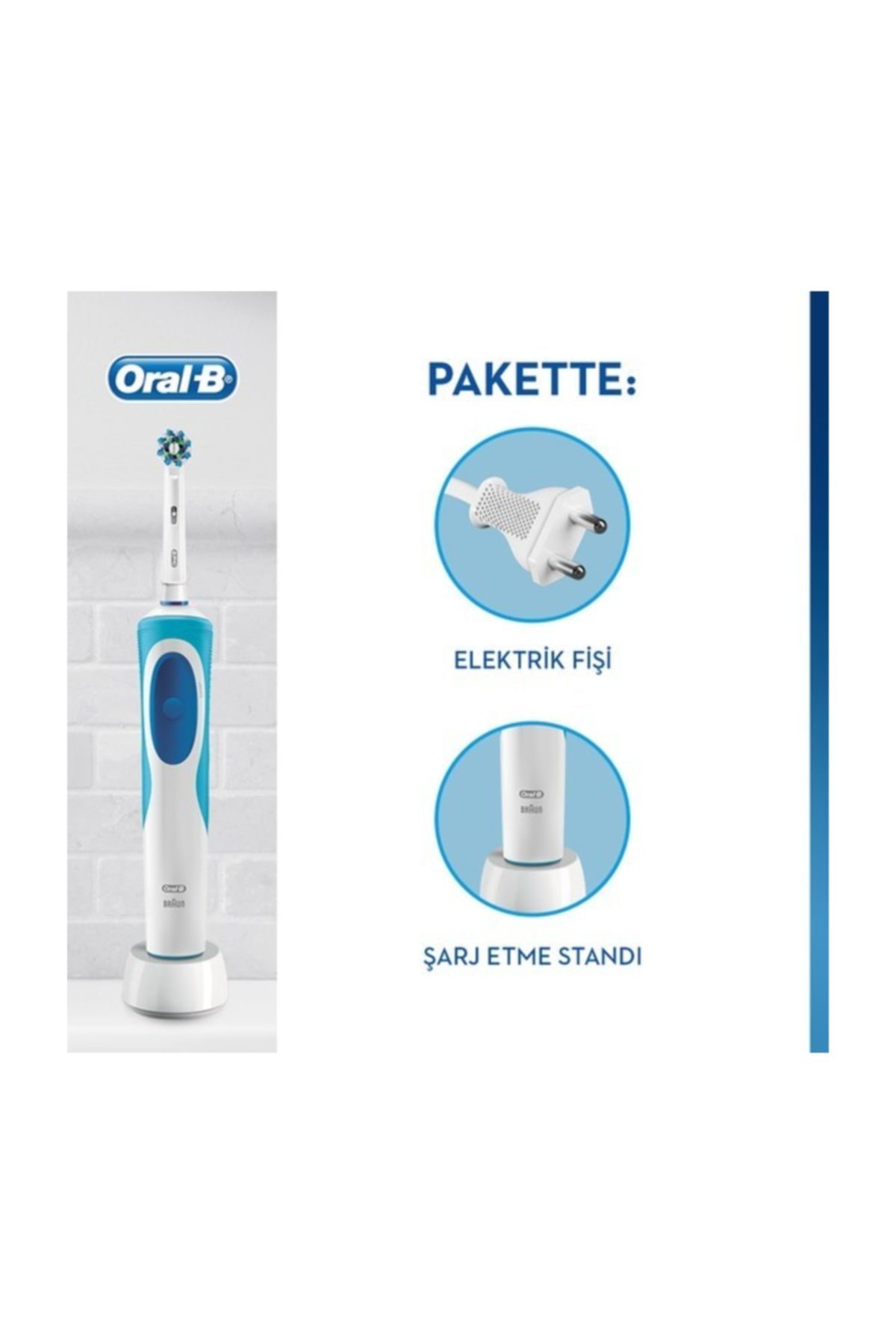 مسواک شارژی CROSS ACTION VITALITY + سر زاپاس 2 عدد اورجینال Oral-B