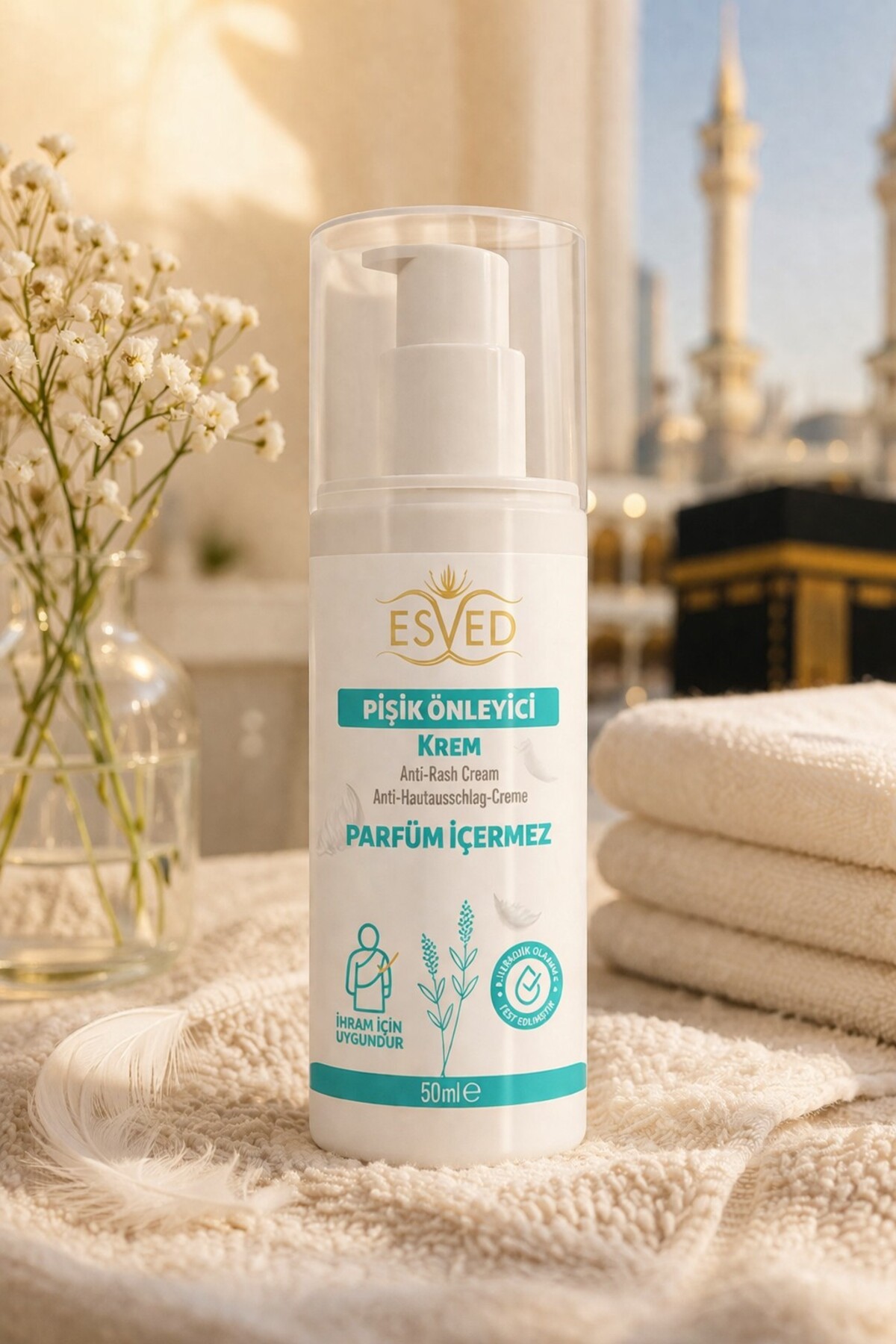 کرم بدن بدون عطر 50 میلی‌لیتری مناسب برای سفر و مناسک مذهبی ESVED