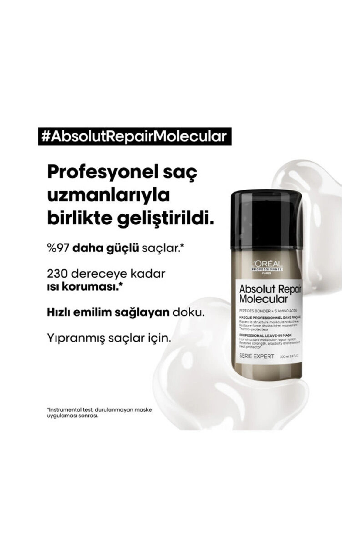 ماسک مو مردانه و زنانه ترمیم ABSOLUS MOLECULAR SERIE EXPERT برای او موهای فرسوده 100 میل EVA L'oreal Professionnel