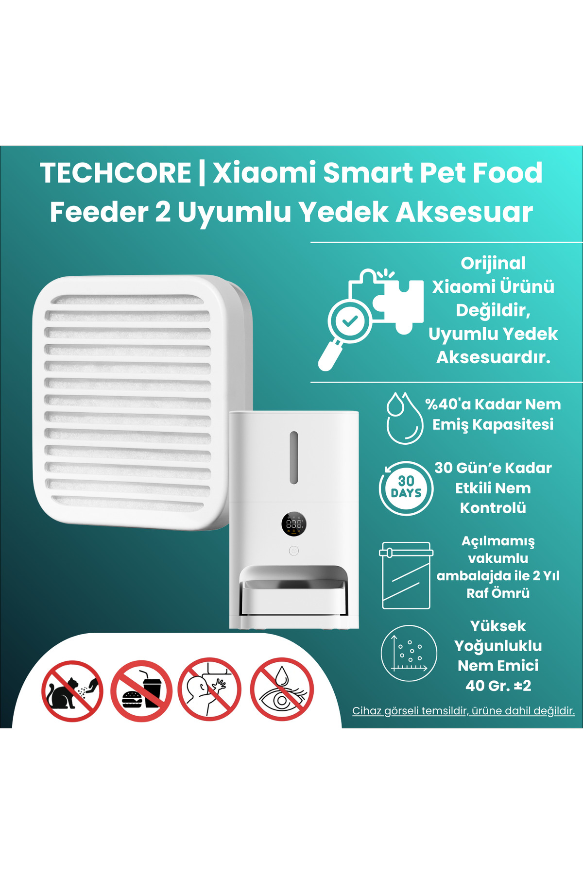 کارتریج رطوبت‌گیر ۶ عددی سازگار با Smart Pet Food Feeder 2، تک‌کور TechCore