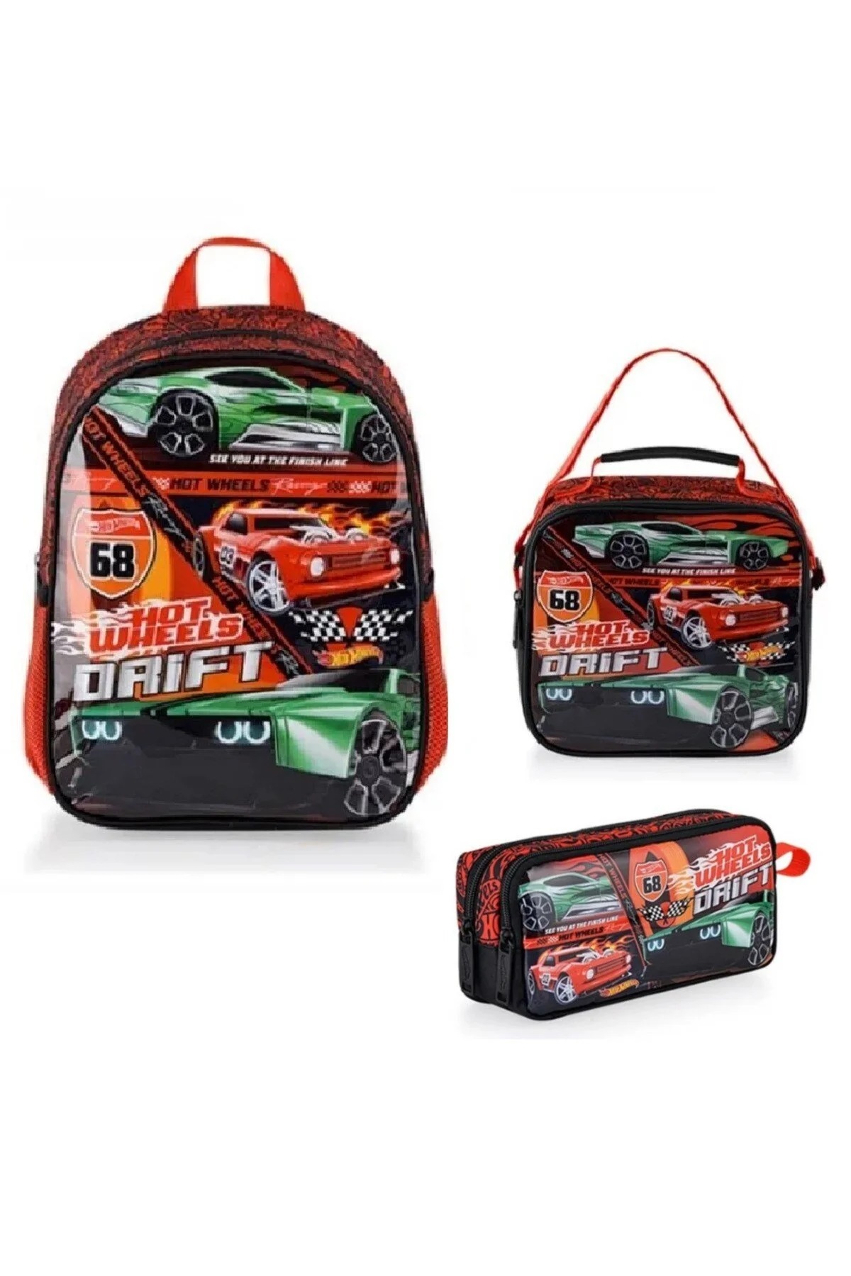 کیف مدرسه OTTO 48379 WHEELS HOT DRIL مجموعه کیسه مهد کودک هات ویلز اورجینال HOT WHEELS