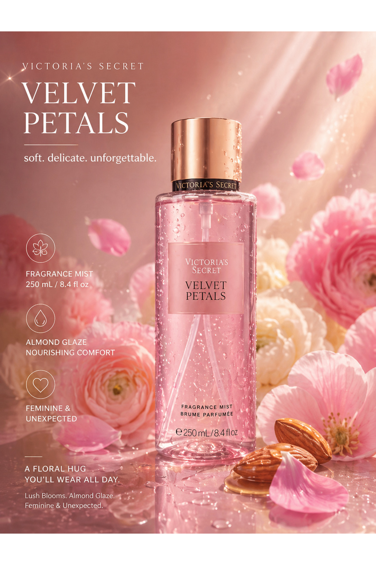 اسپری بدن VELVET PETALS اورجینال Victoria's Secret