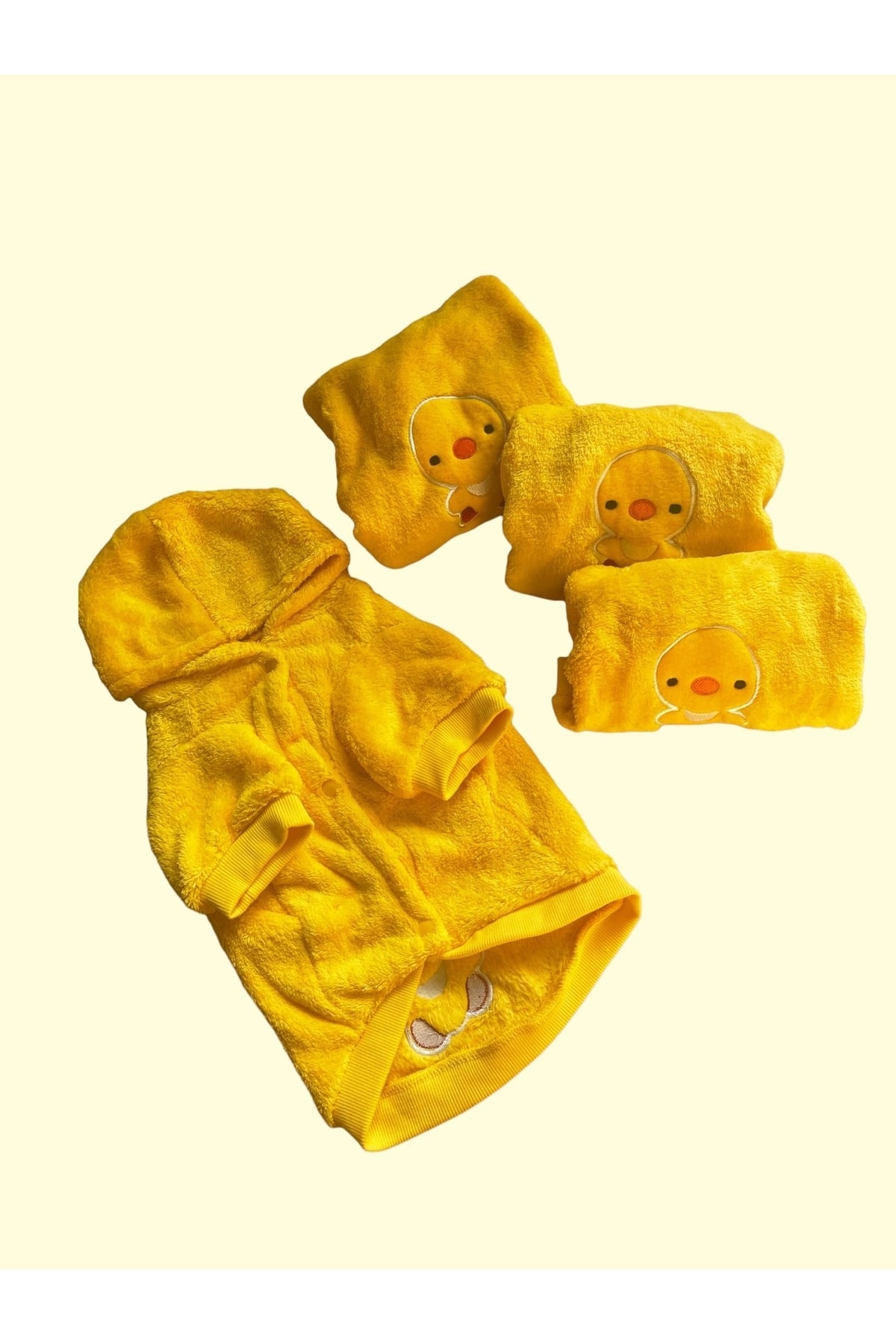 ژاکت پولیشی چفت‌فشاری سگ و گربه بارنی‌استور Barneystore زرد