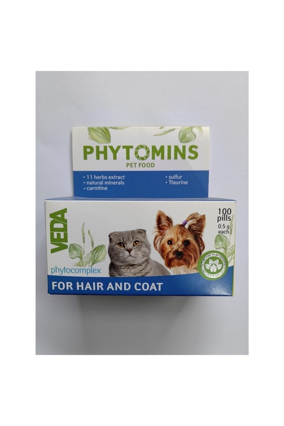 مکمل ویتامینی گربه Veda Phytomins For Hair and Coat، ۱۰۰ قرص، وداوت Vedavet