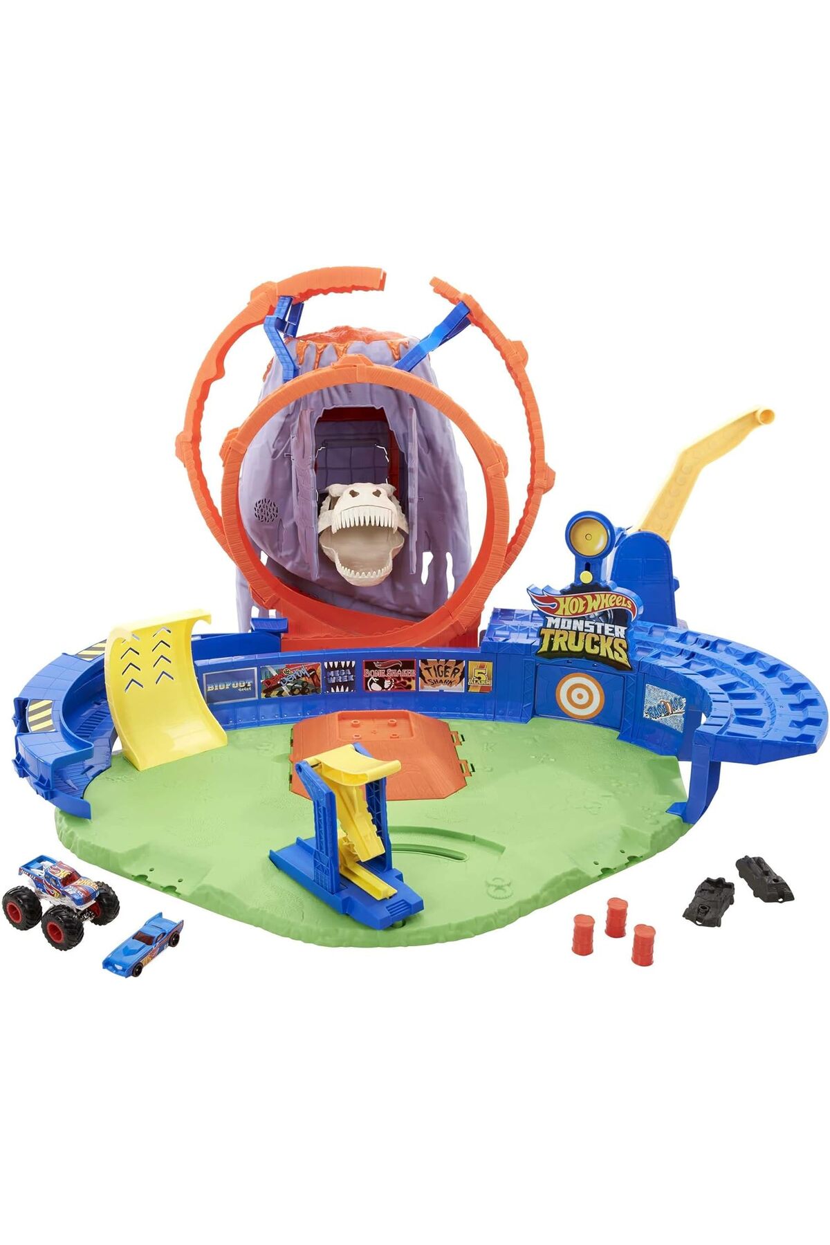 ماشین اسباب بازی مجموعه ماجراجویی میدان آتشفشانی MONSTER TRUCKS GYL14 از ترکیه HOT WHEELS