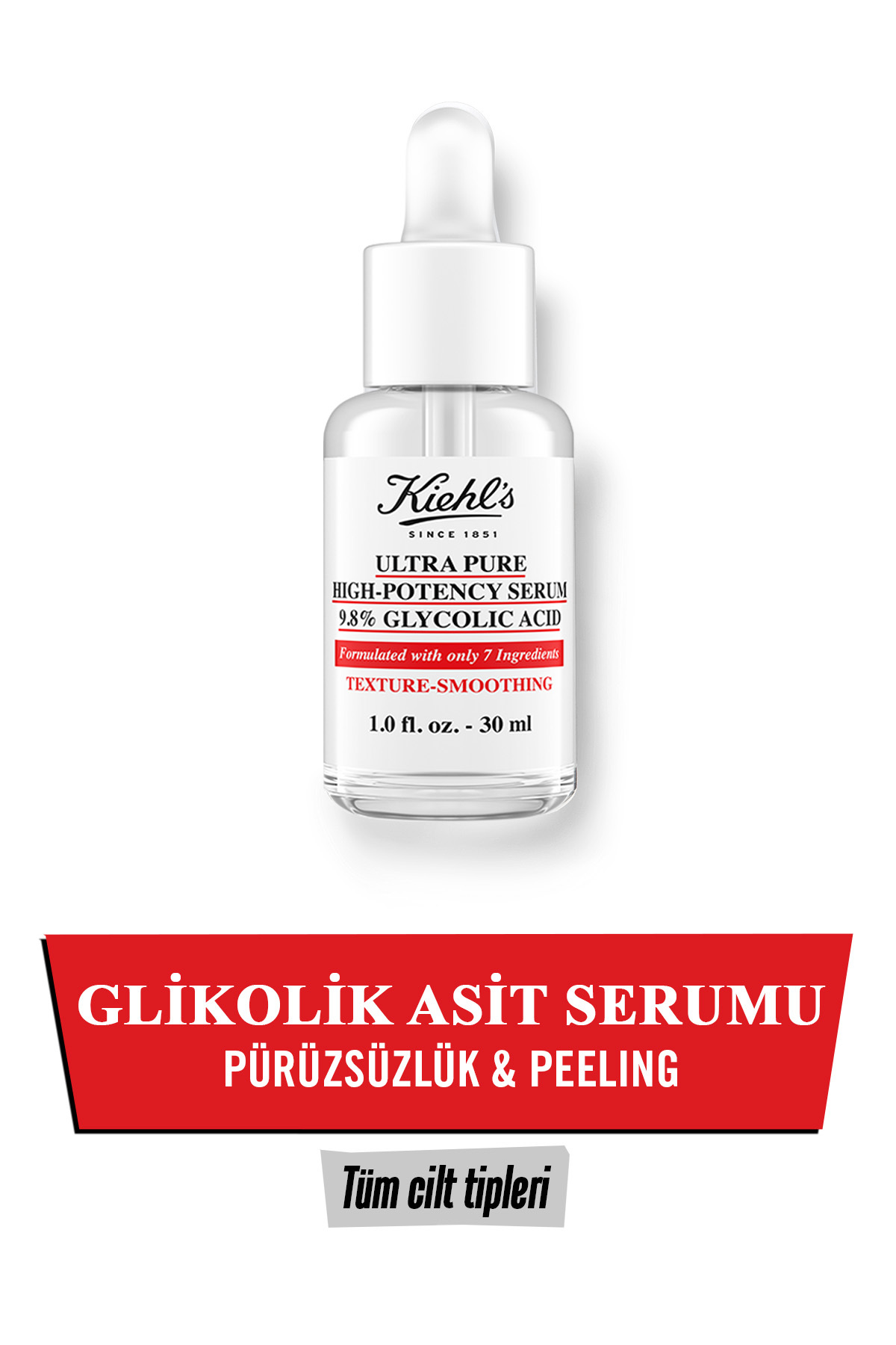 Kiehl's محصول آبرسان صورت با اسید گلیکولیک 9.8% برای صافی و لطافت پوست