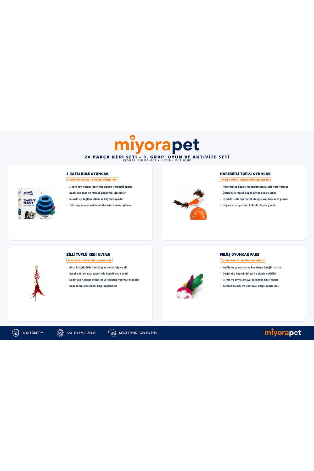 مجموعه ۲۰ پارچه مراقبت از گربه میوراپت Miyorapet بژ