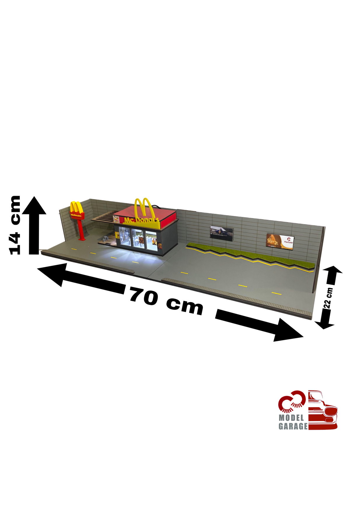 مدل خودرو 1 64 SCALE MC DONALD'S DIORAMA PARKING LOT DIECAST ماشین قفسه نمایشگر TOY اورجینال ÜRETİM