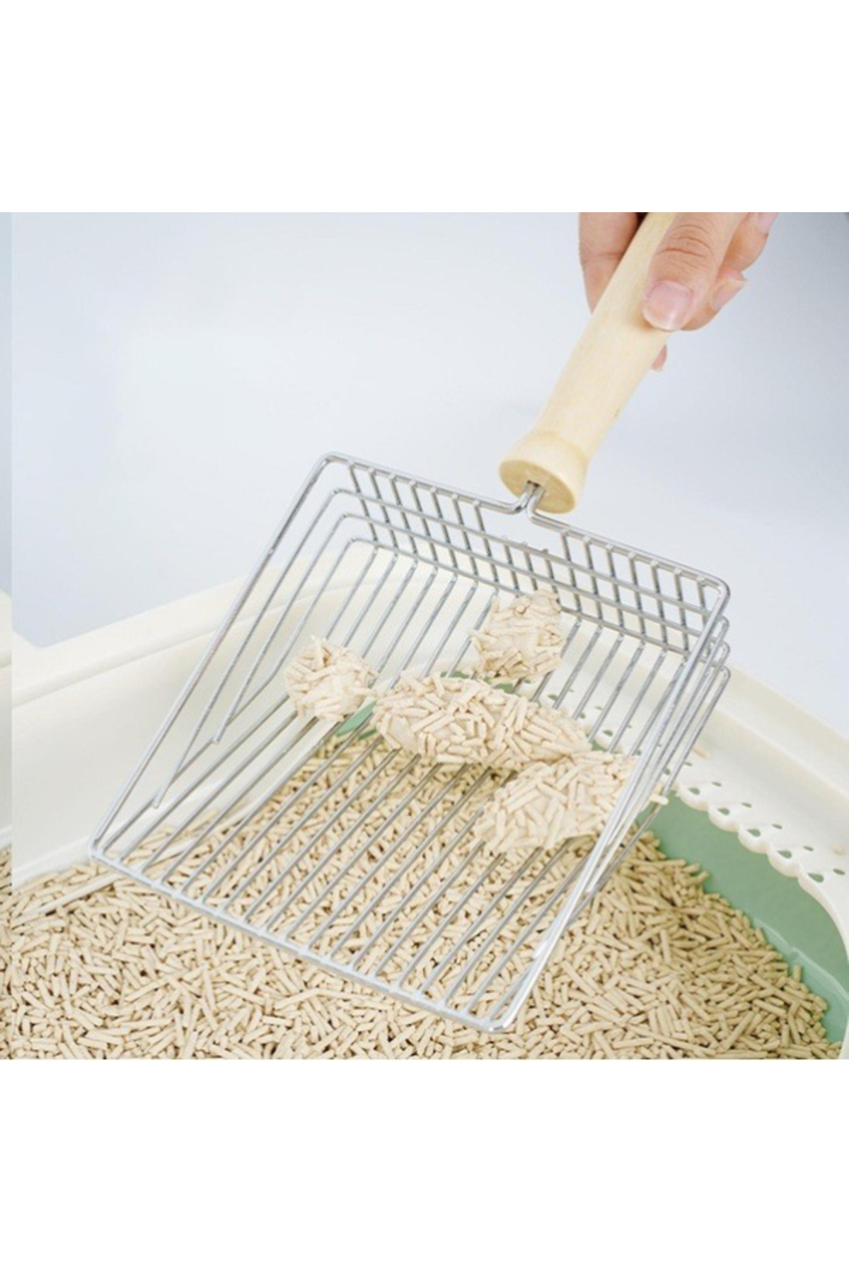 بیلچه تمیزکردن خاک گربه با دسته چوبی گرندسل Grandsell مدل G24242453082