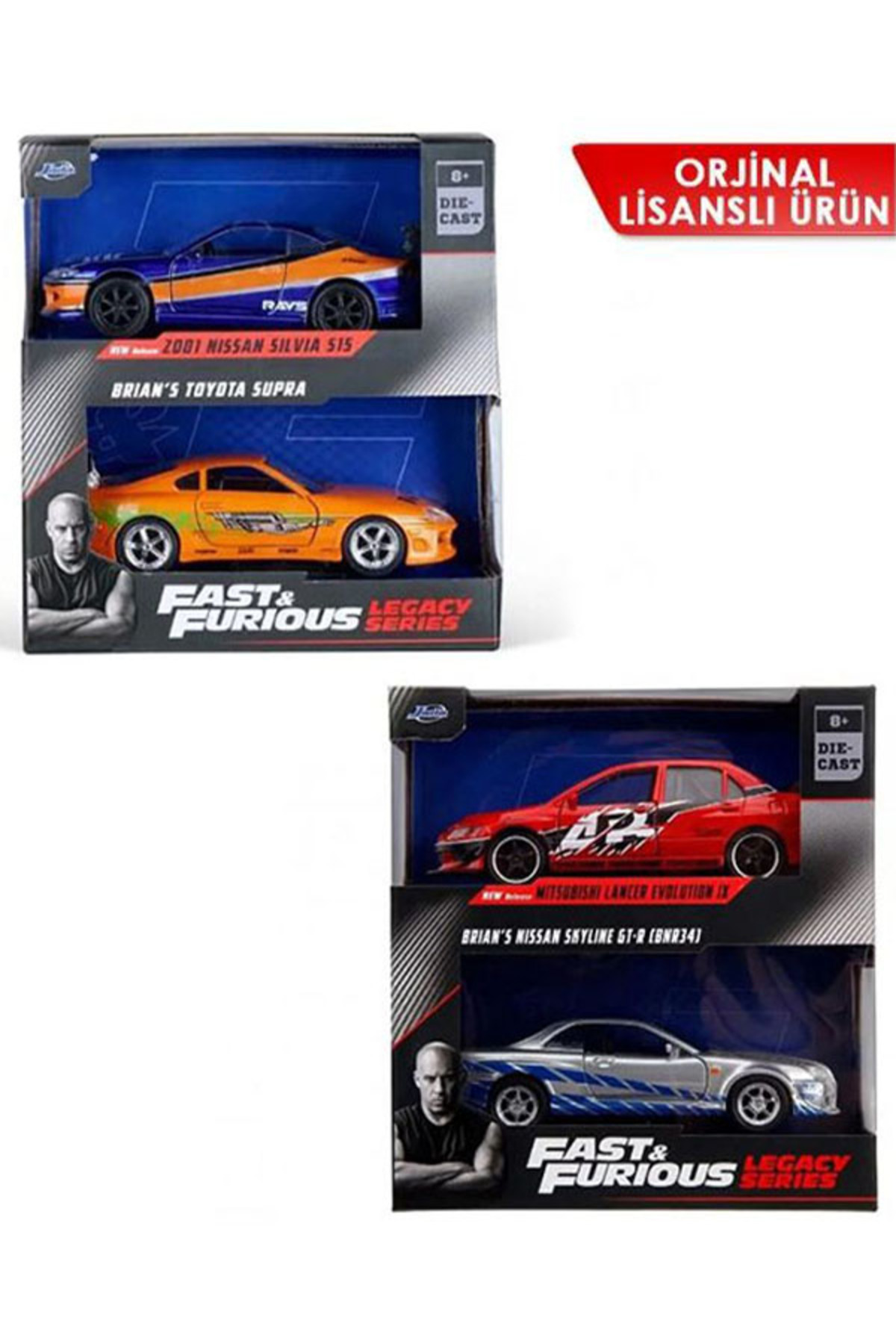 ماشین اسباب بازی JADA 1 32 FAST AND FURIOUS ست 4 میتسوبیشی لنسر و نیسان اسکای لاین سیلویا تویوتا سوپرا از ترکیه HOT WHEELS
