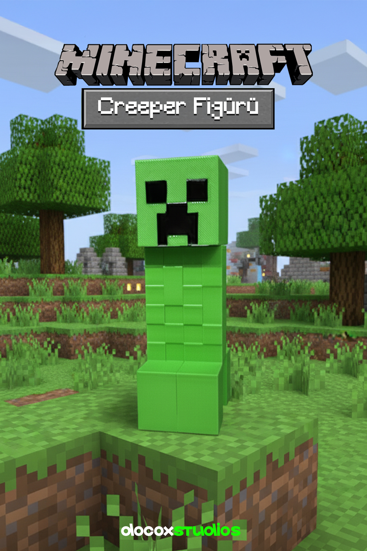 اسباب بازی های فیگور شخصیت شکل MINECRAFT CREEPER FIGURE PIXEL DECORATION & DESKTOP ACCESSORY GAME Docox Studios