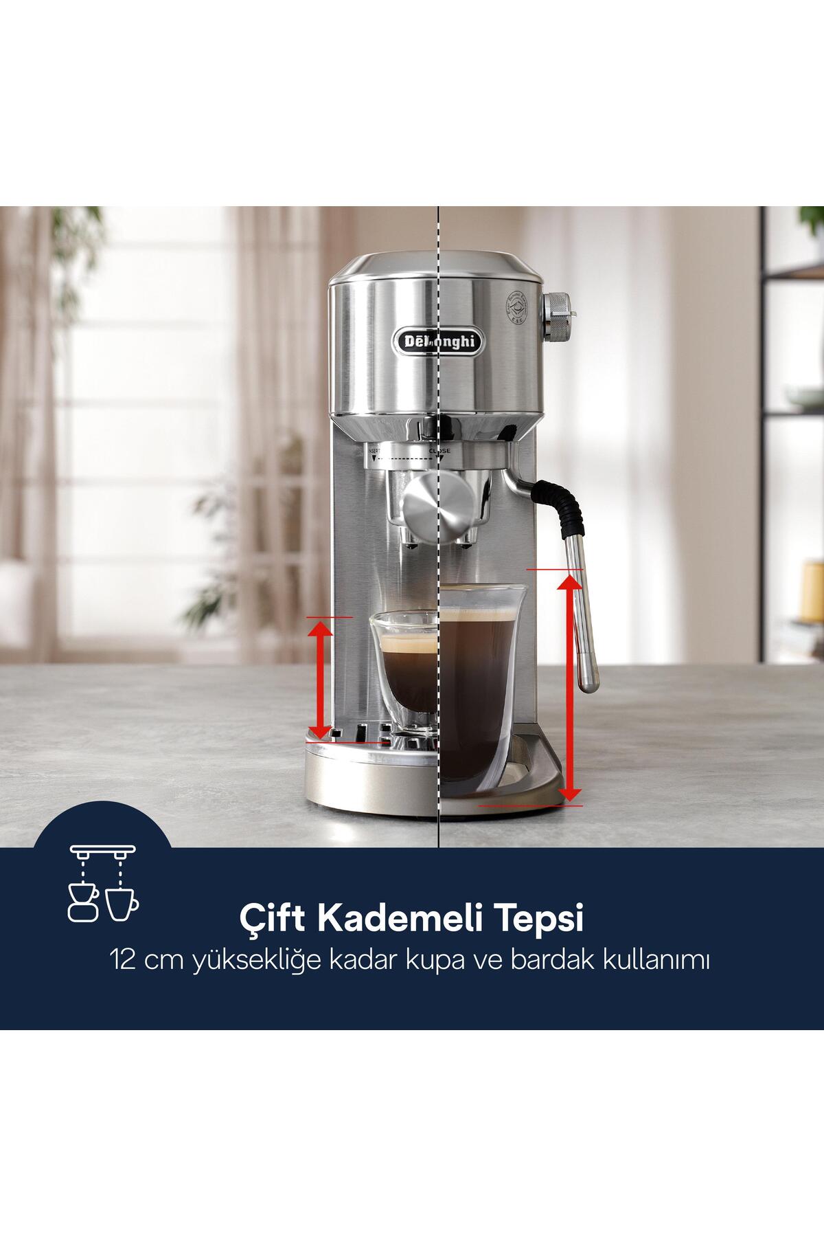 دستگاه اسپرسو و کاپوچینو قهوه ساز دستی DEDICA DUO EC890.M اورجینال Delonghi