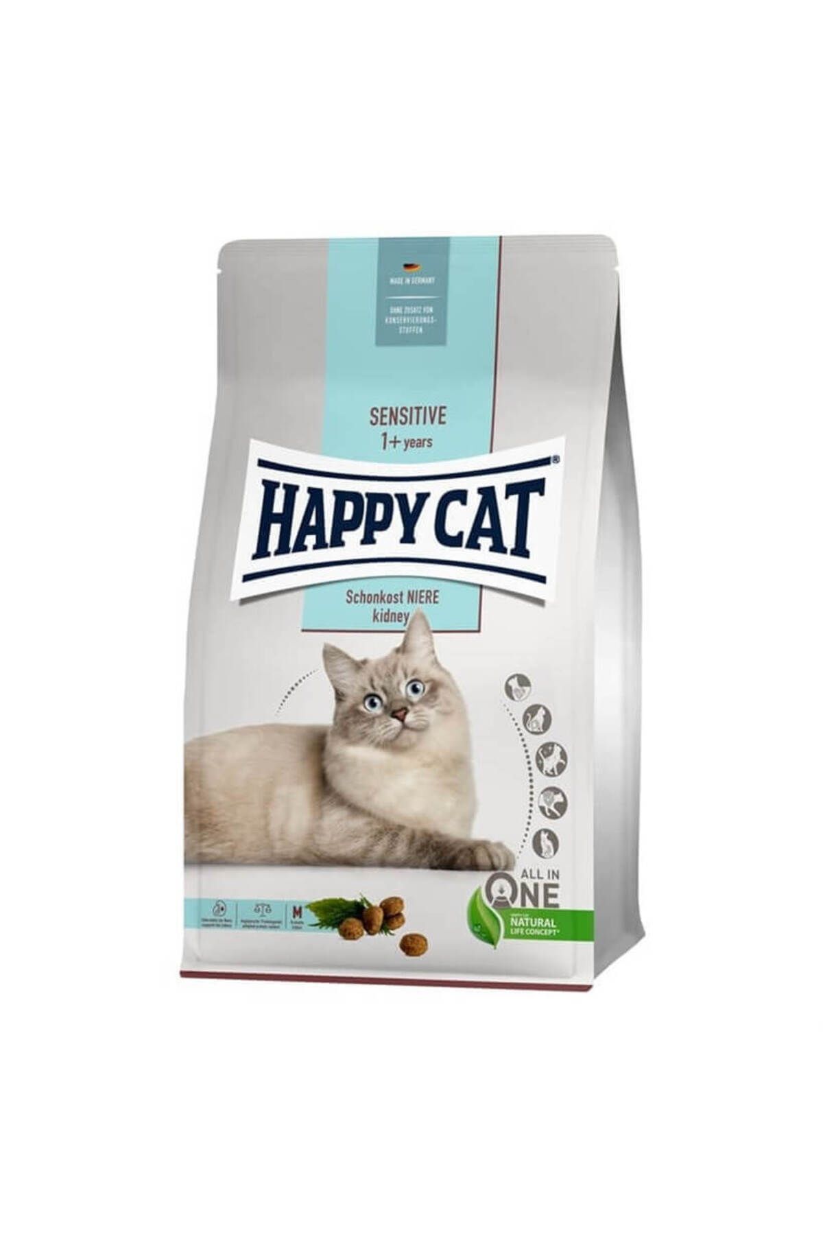 غذای خشک گربه هپی کت Happy Cat Sensitive برای کلیه‌های حساس، ۴ کیلوگرم