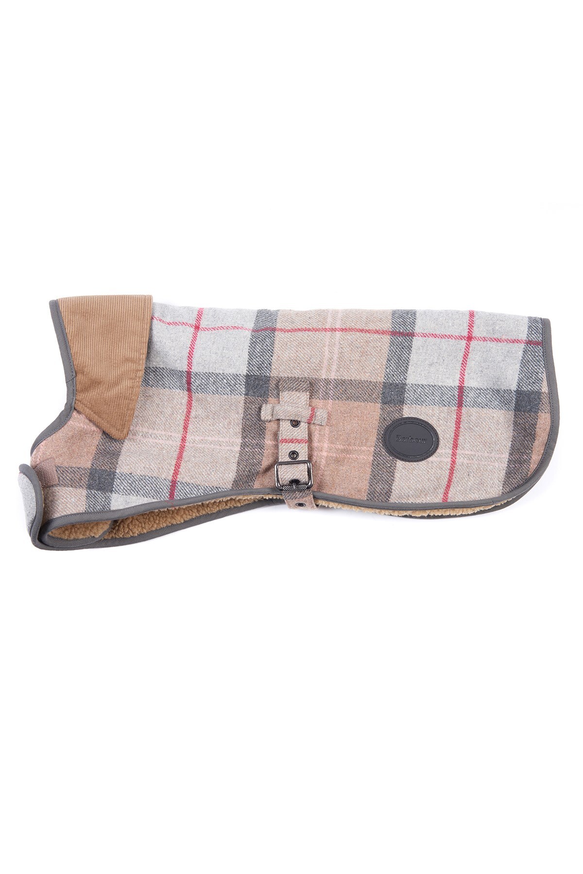 لباس سگ باربور Barbour Wool Touch، طرح چهارخانه تارتان قهوه‌ای مایل به خاکستری و صورتی، مدل DCO0010-BE51 قهوه‌ای، قهوه‌ای مایل به خاکستری و صورتی