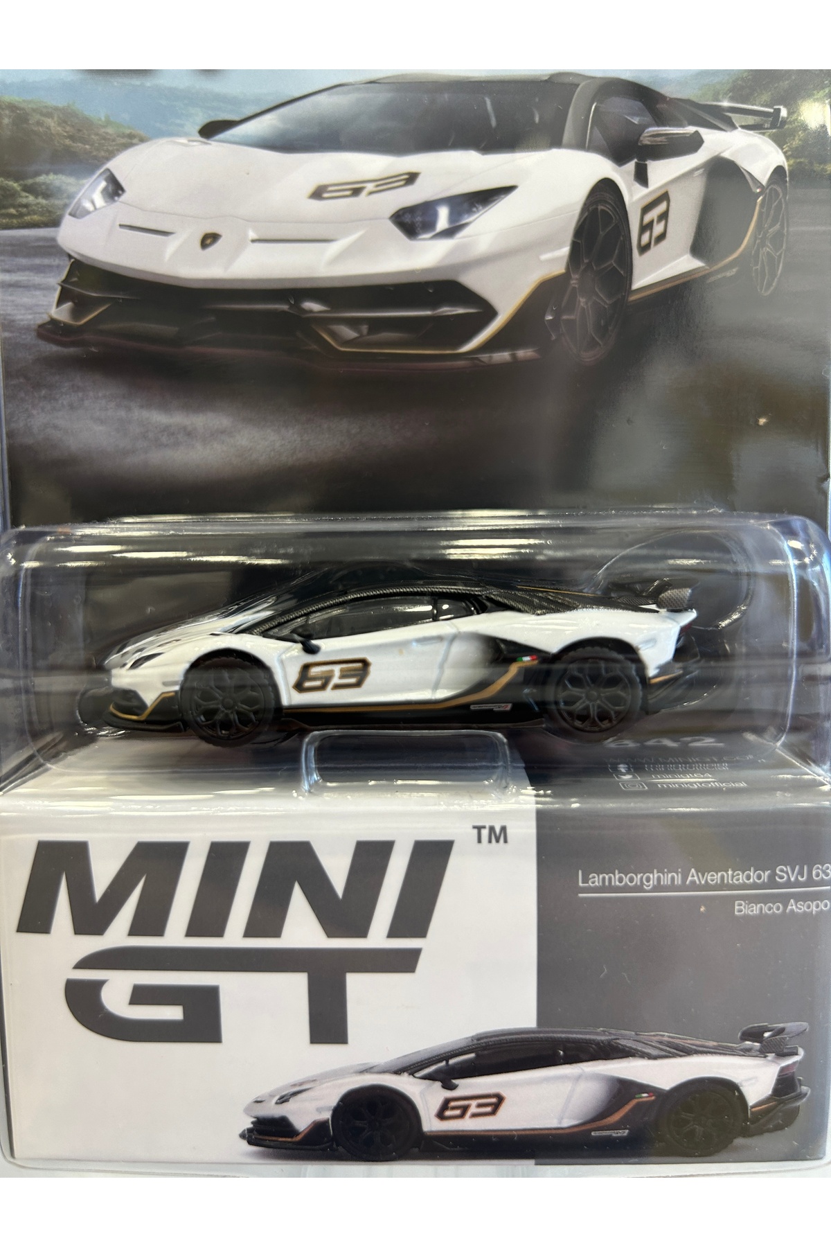 مدل خودرو 1 64 842 LAMBORGHINI AVENTADOR SVJ 63 BIANCO ASOPO BLISTER PACK از ترکیه mini gt